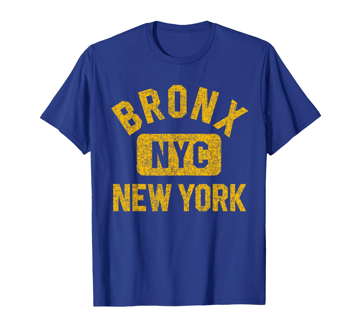Bronx NYC New York Gym Style Distressed Amber Print T-Shirt
