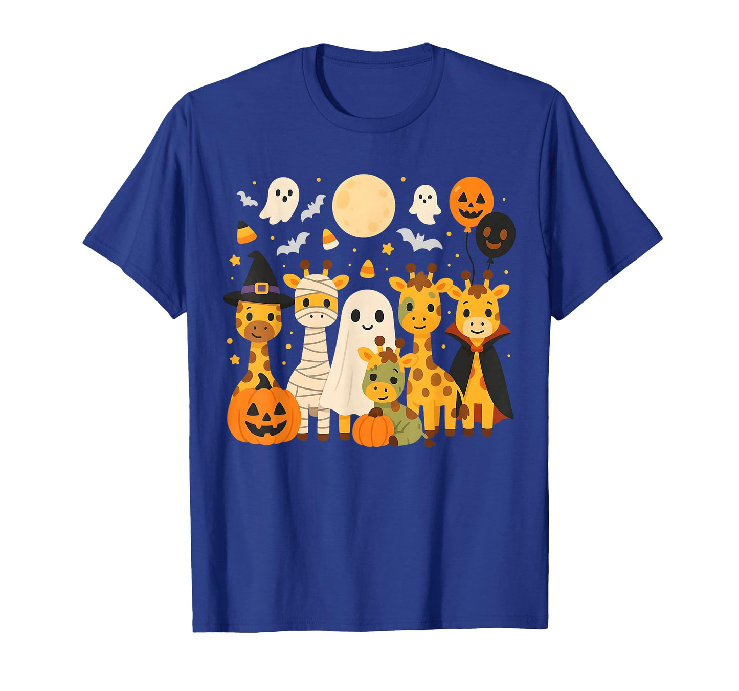 Giraffe Spooky Witch Boo Zombie Cute Halloween Boys Girls T-Shirt