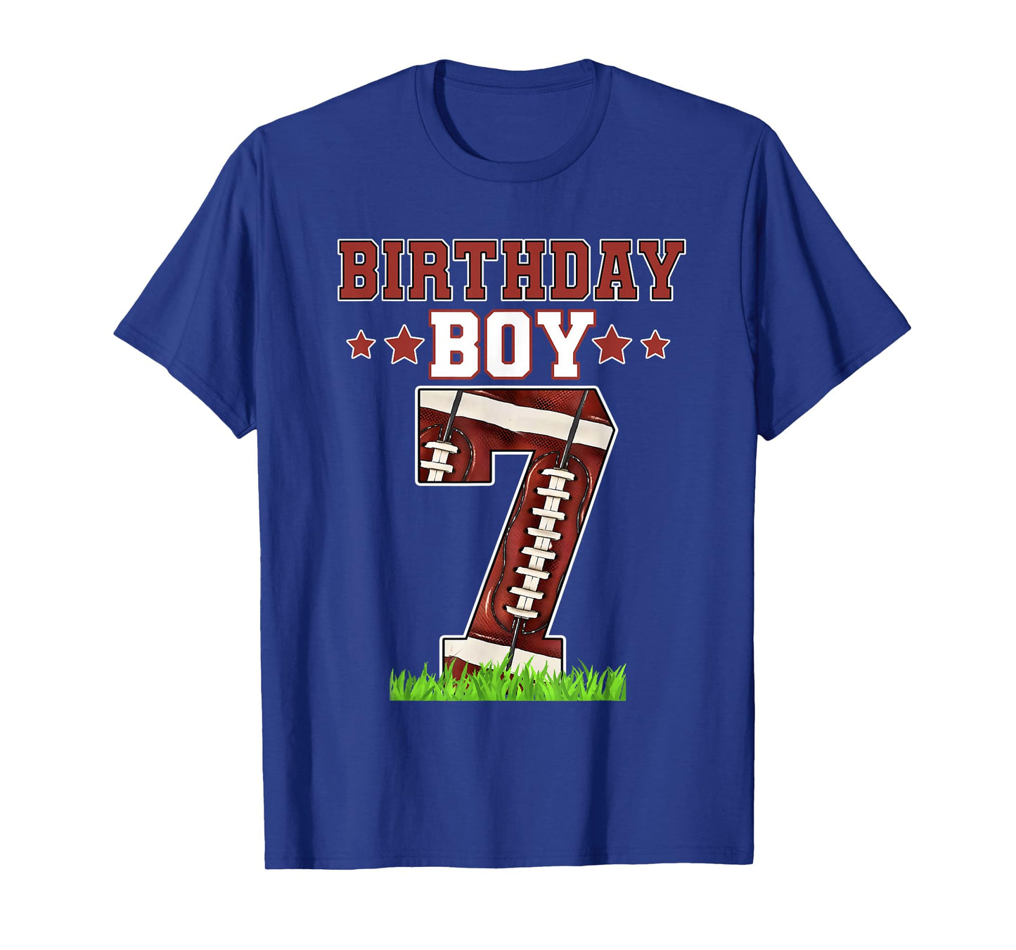 Birthday Boy 7 Football Lover Ball 7 Years Old Bday Party T-Shirt