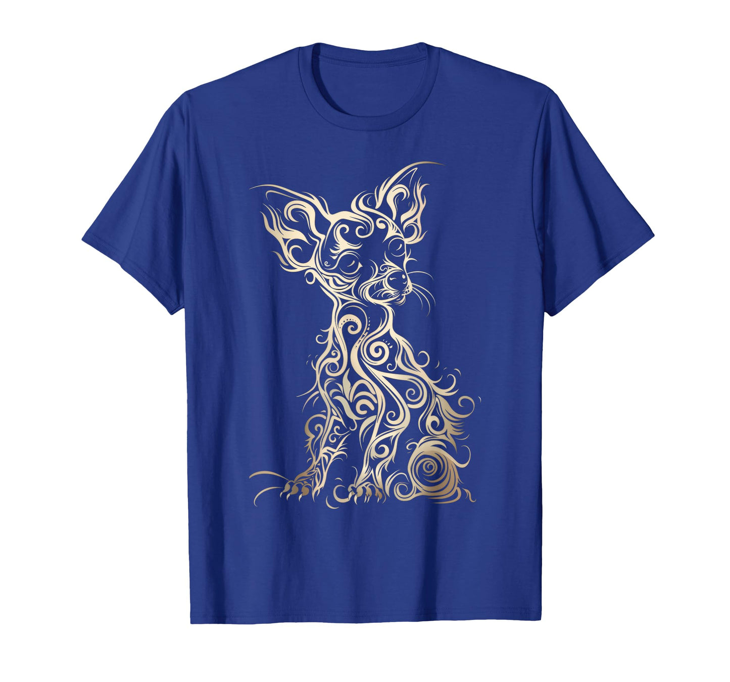 LumaThread Chiweenie Tribal Vintage Retro Graphic T-Shirt, Small, Black