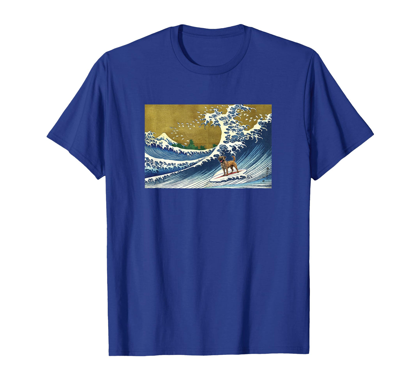 Funny Retro Vintage Surfing a Wave Border Terrier Lover T-Shirt