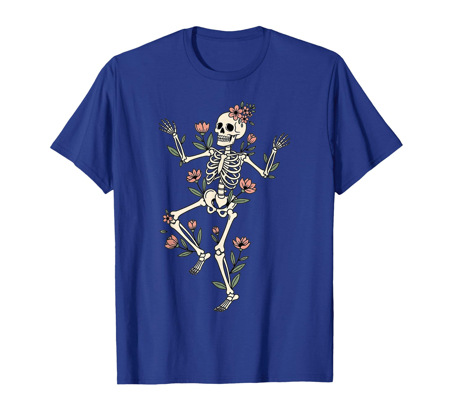 Dancing Skeleton with Flowers Macabre Halloween Eternal T-Shirt