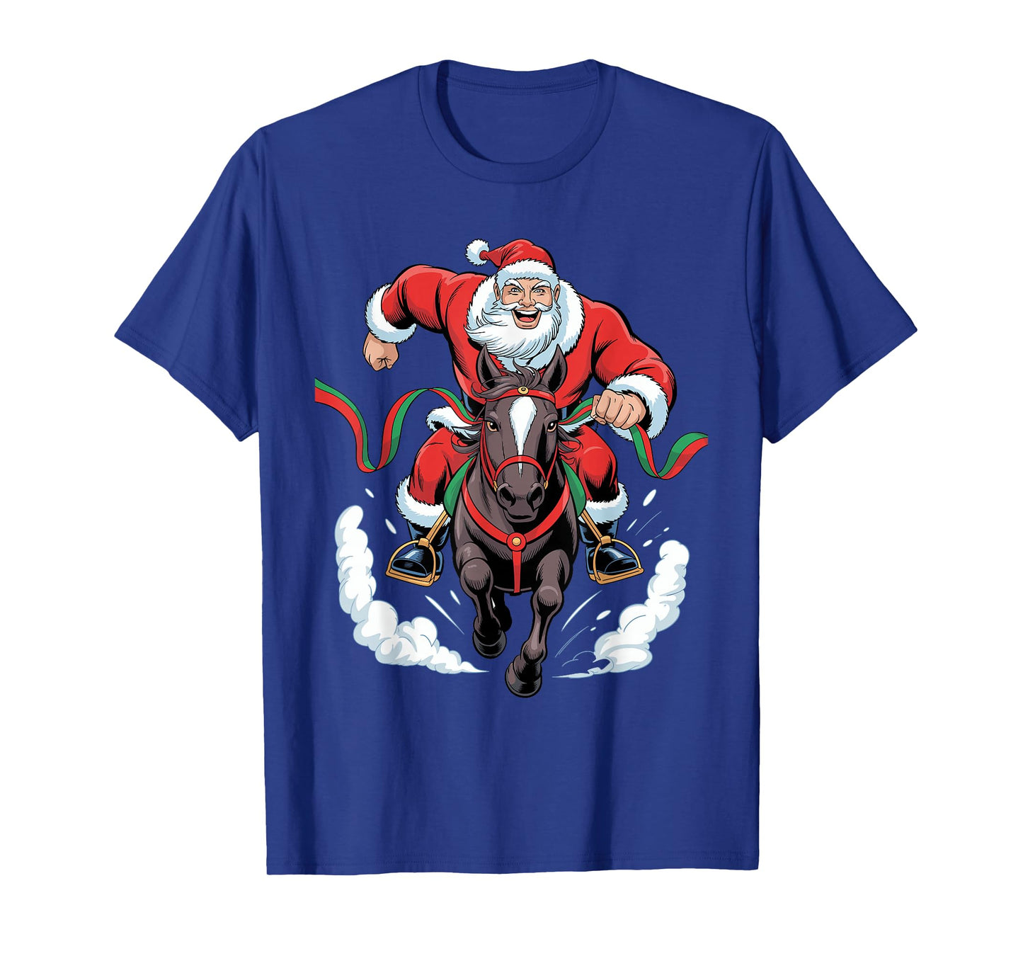 Santa Riding Horse Funny Equestrian Christmas Holiday T-Shirt