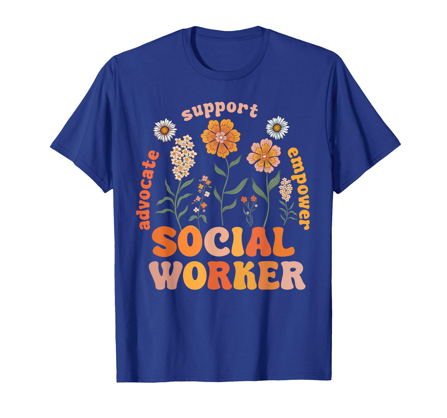 Retro Social Worker Vintage Flower Social Work Life T-Shirt