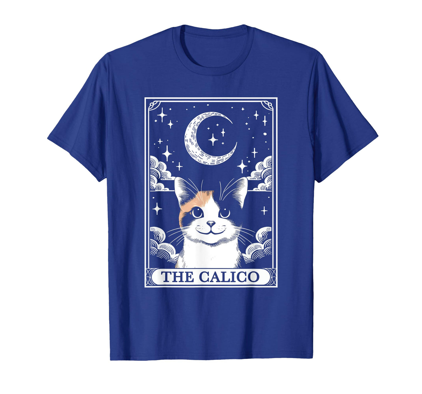 Tarot Card Vintage Crescent Moon Calico Cat Mom Cat Lovers T-Shirt for Men Women Kids