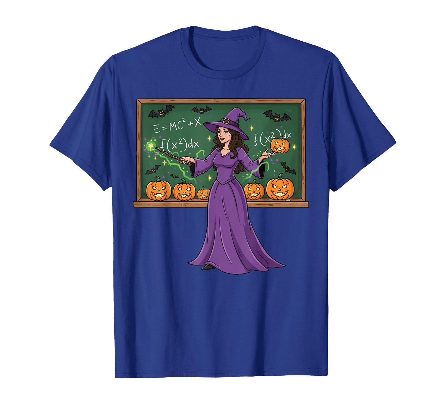 Funny Witch Teacher Halloween Math Classroom Students Kids T-Shirt