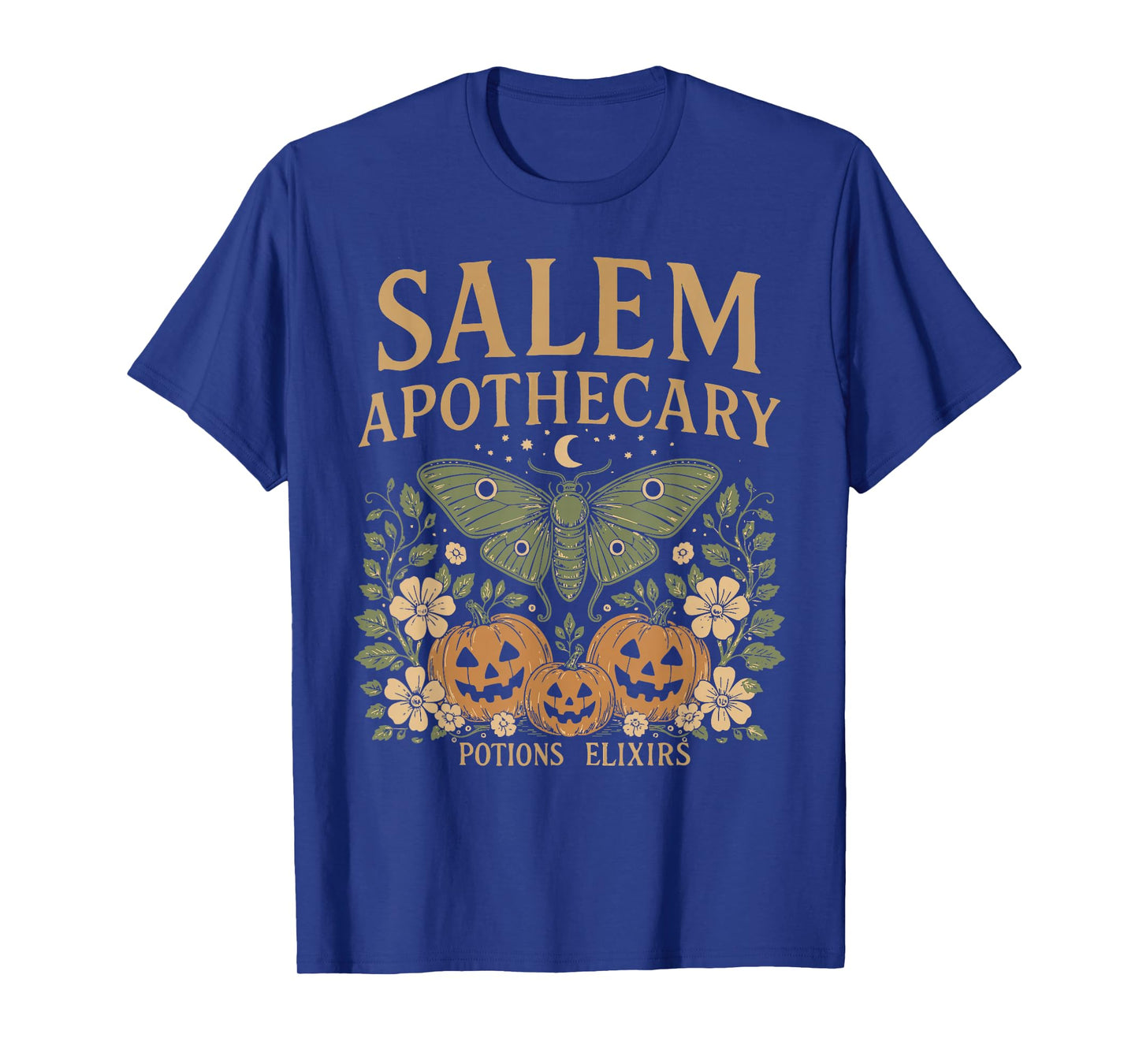 Salem Apothecary Halloween Luna Moth Pumpkins Vintage Style T-Shirt