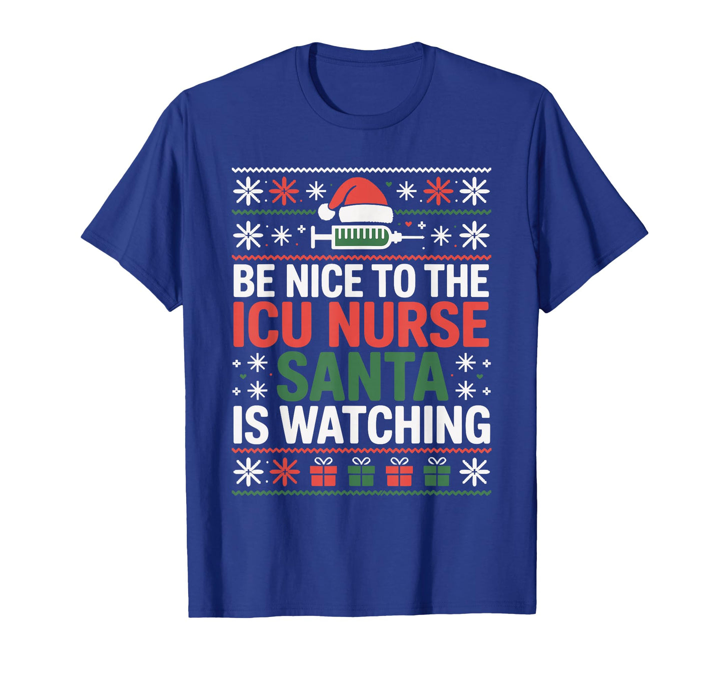 Funny ICU Nurse Ugly Christmas Sweater Critical Care Xmas T-Shirt