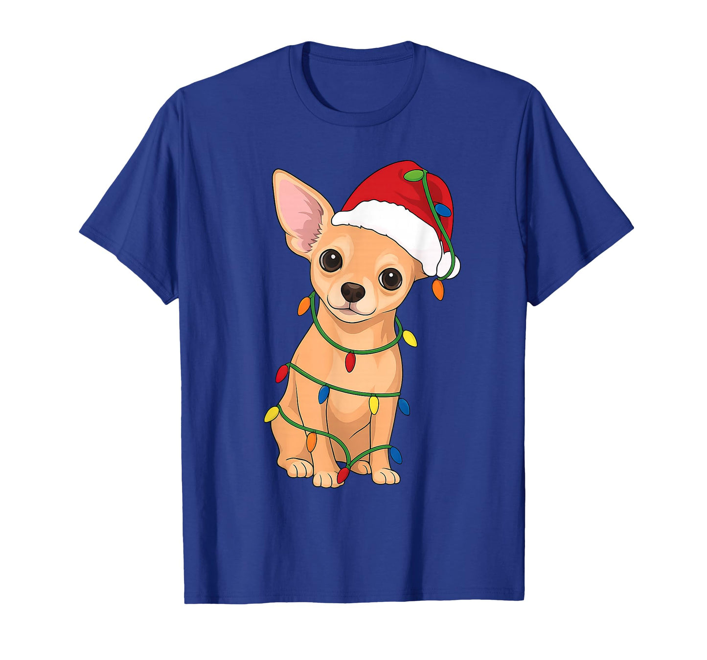 Chihuahua Christmas Tree Lights Holiday Dog Lover T-Shirt