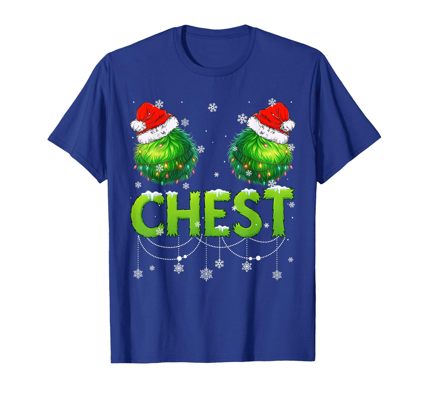 Funny Chest Santa Hat Christmas Xmas Men Women T-Shirt