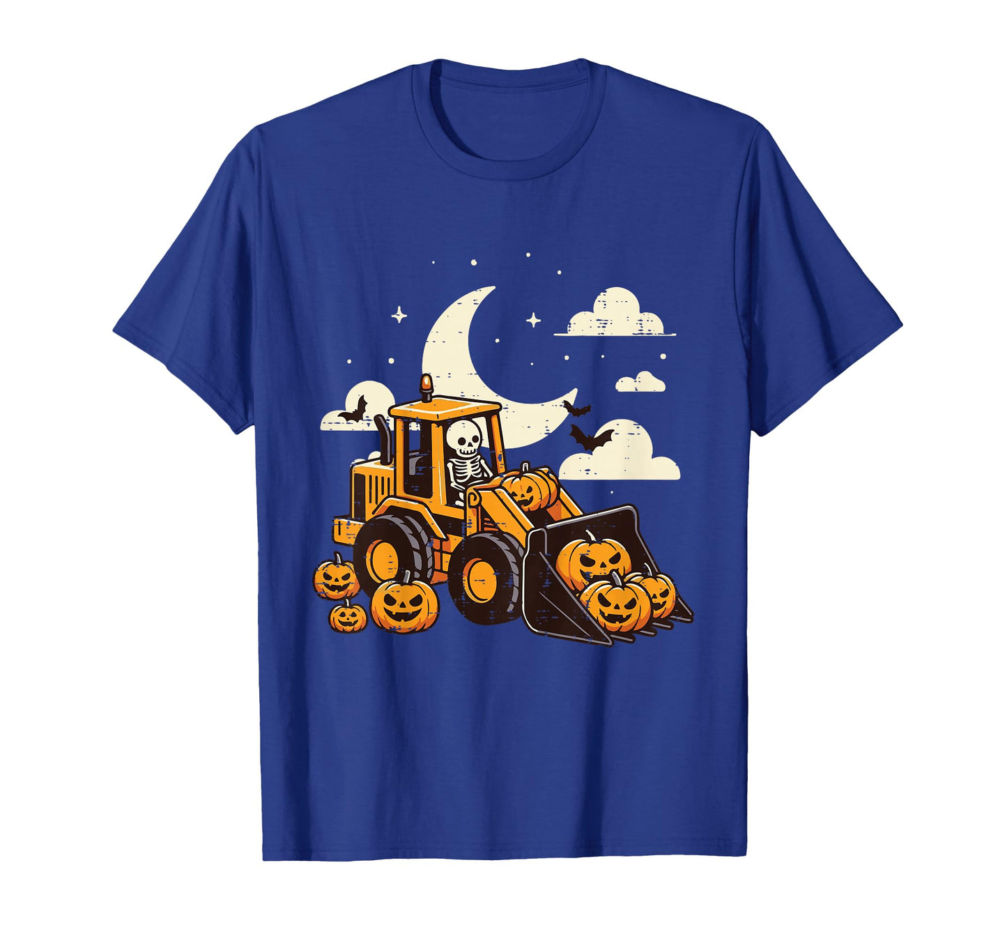 Kids Bulldozer Construction Pumpkin Halloween Toddler Boys Kids T-Shirt