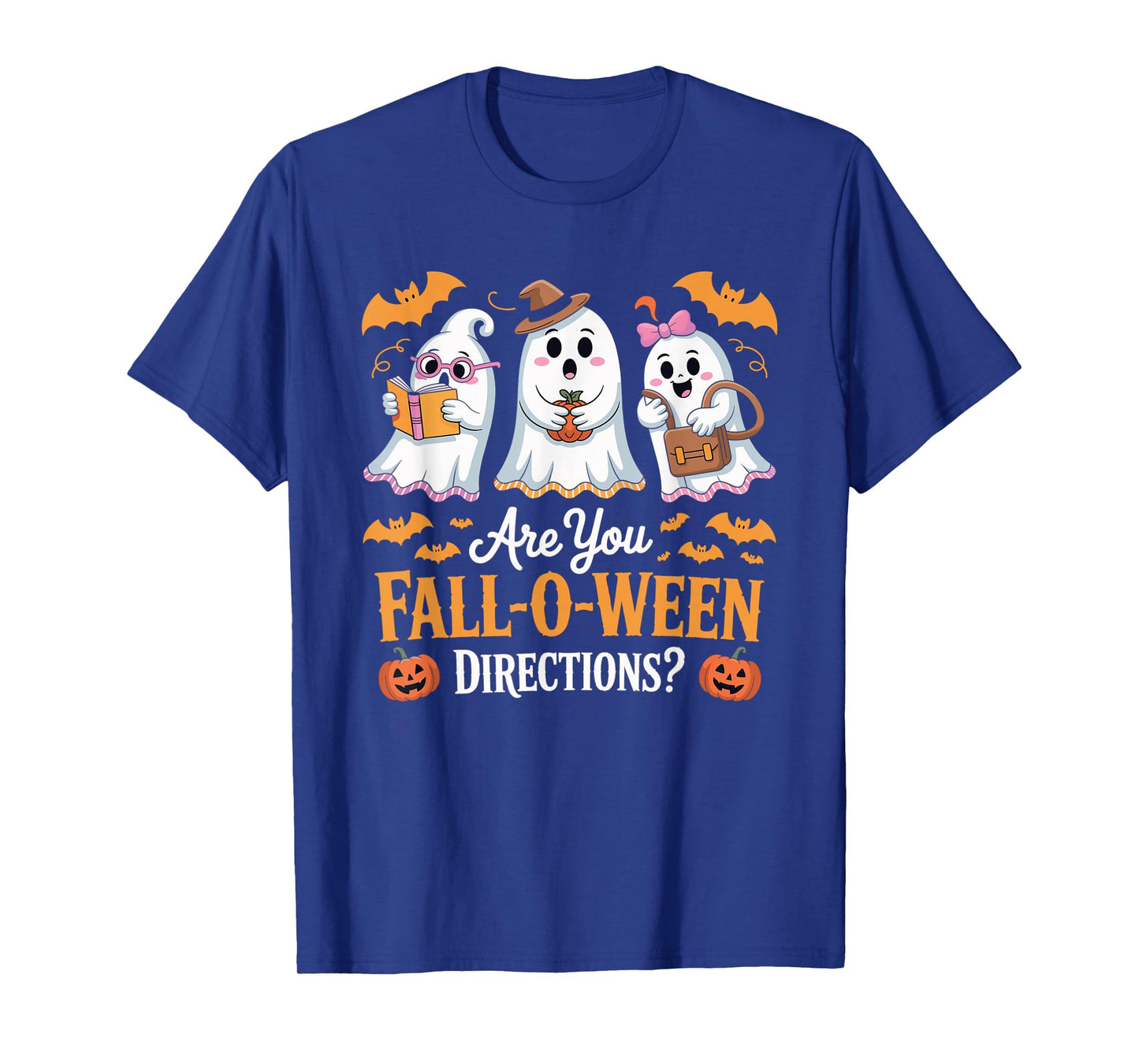Fall-O-Ween Directions Funny Halloween Teacher Ghost Joke T-Shirt