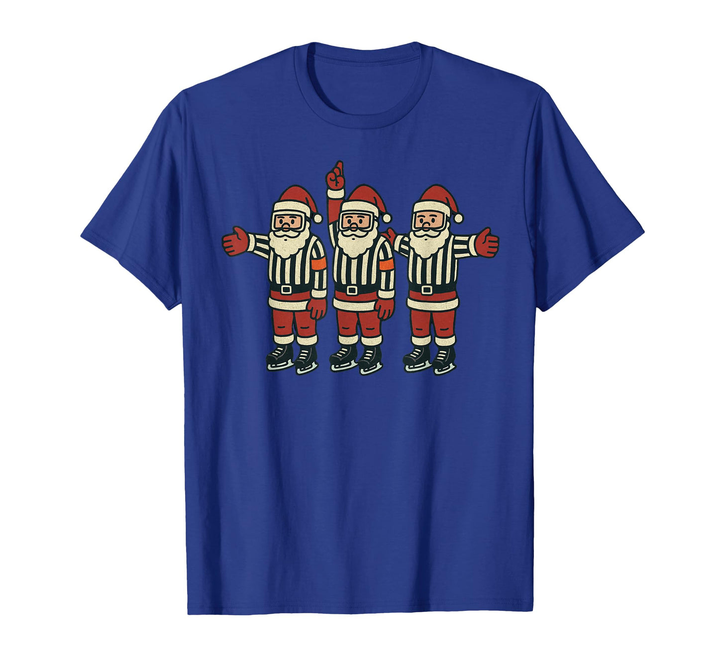 Santa Referee Ice Hockey Christmas Vintage Funny Xmas T-Shirt