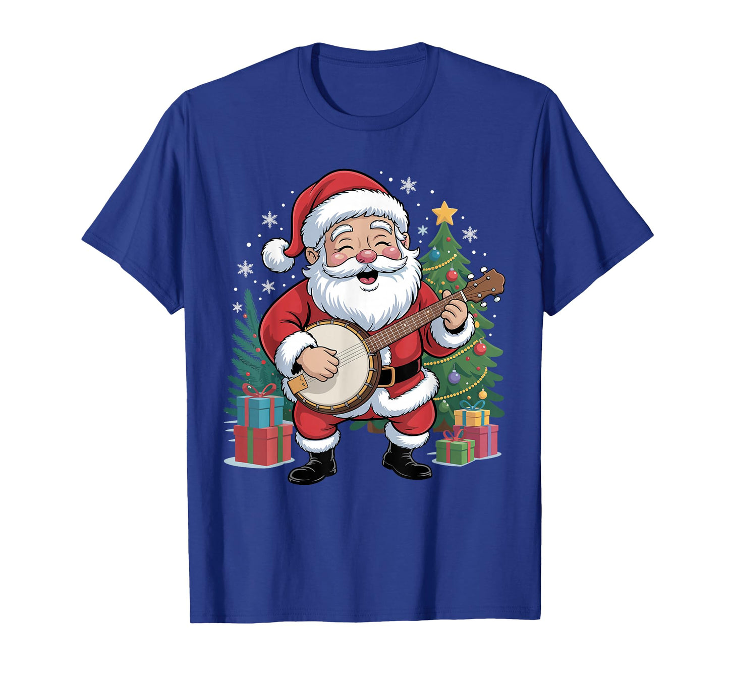 Funny Santa Christmas Design Banjo Holiday Xmas Pajama T-Shirt
