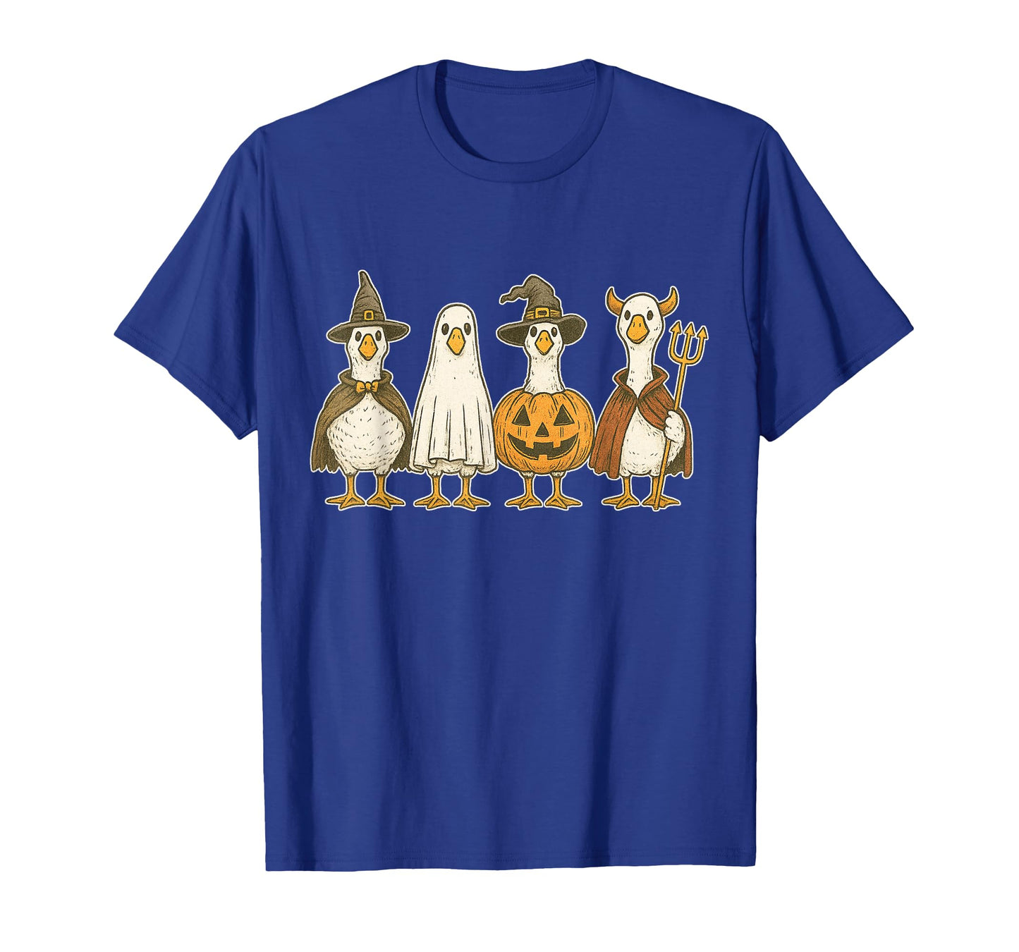 Spooky Goose Halloween Ghost Witch Pumpkin Costume Party T-Shirt