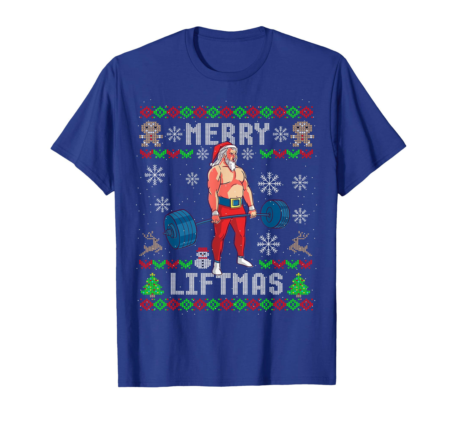 Funny Merry Liftmas Ugly Christmas Workout Powerlifting T-Shirt