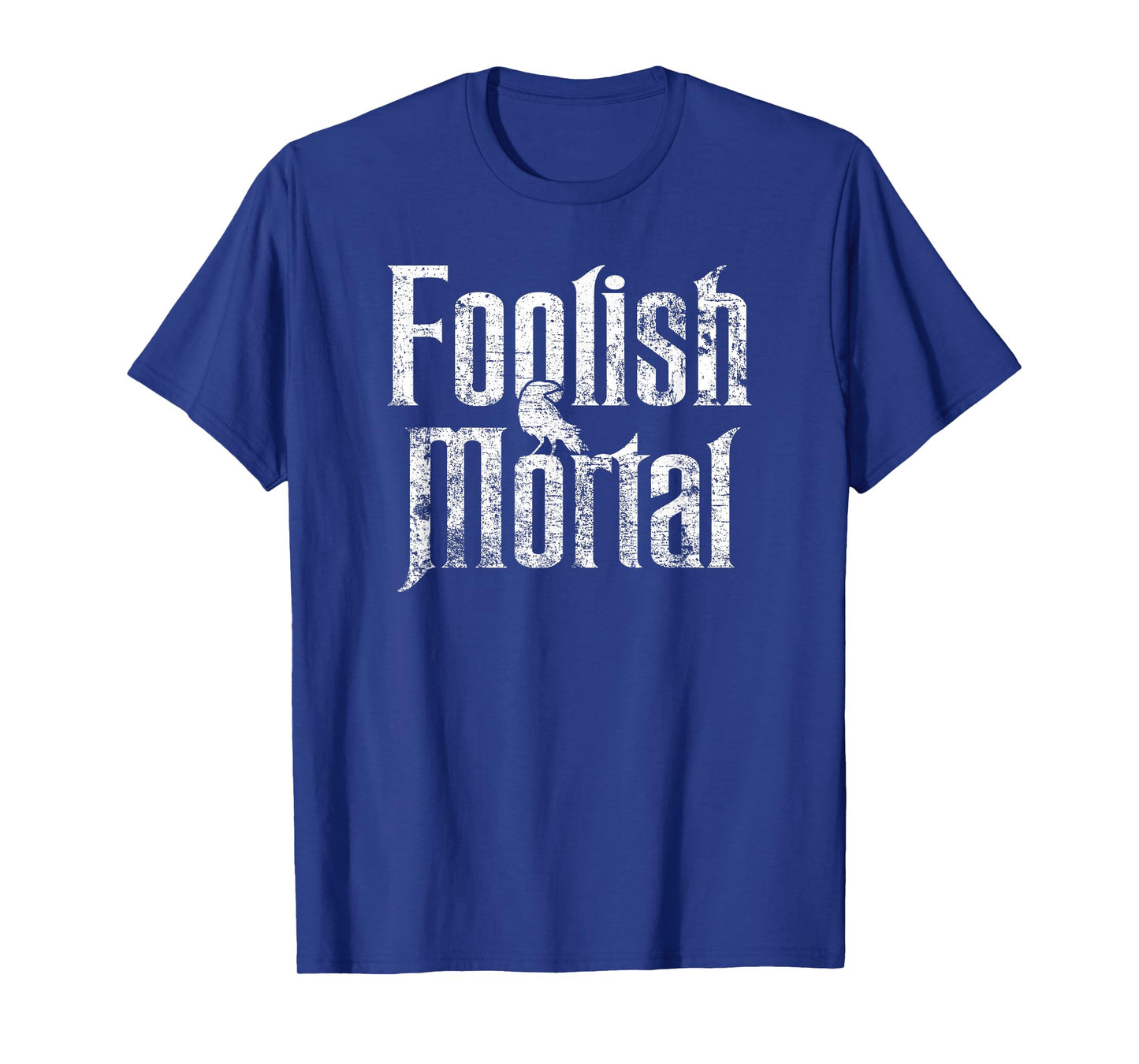 Foolish Mortal Raven White Print T-Shirt