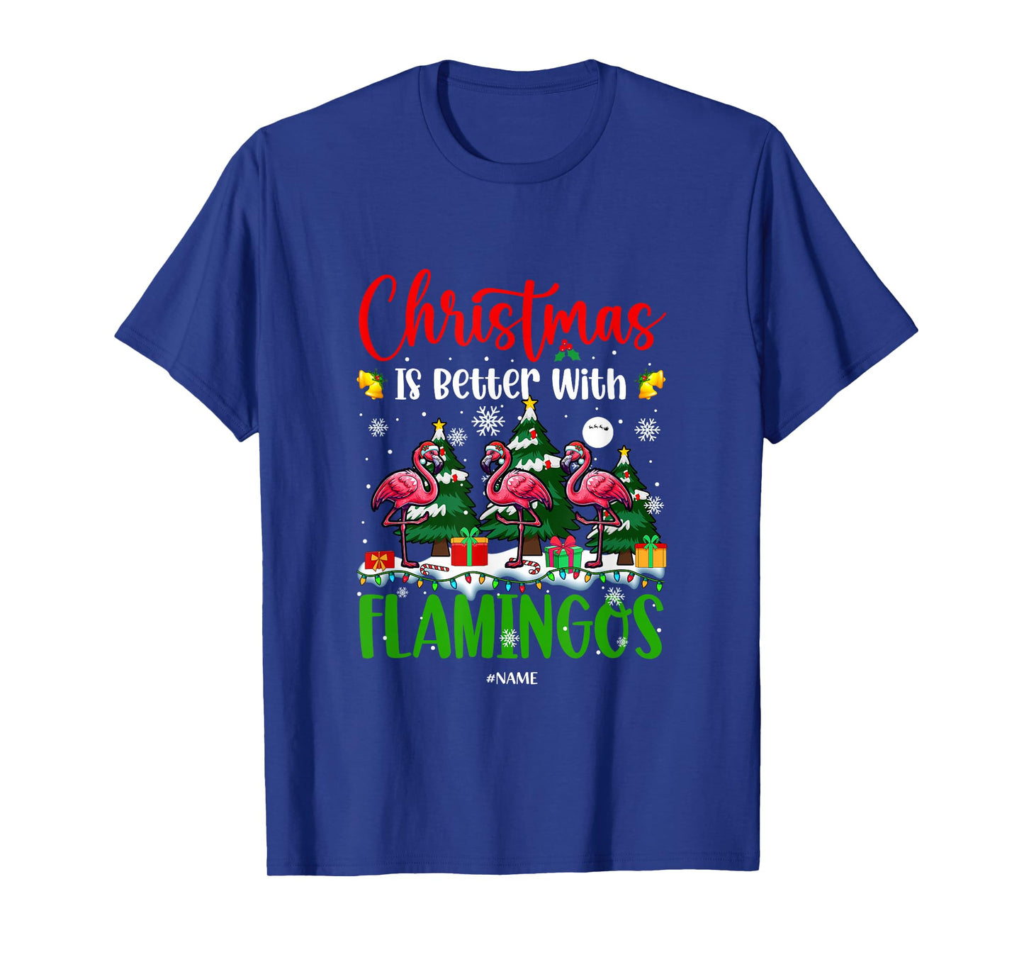 Xmas is Better Funny Joke Flamingos Lover Christmas Tree T-Shirt