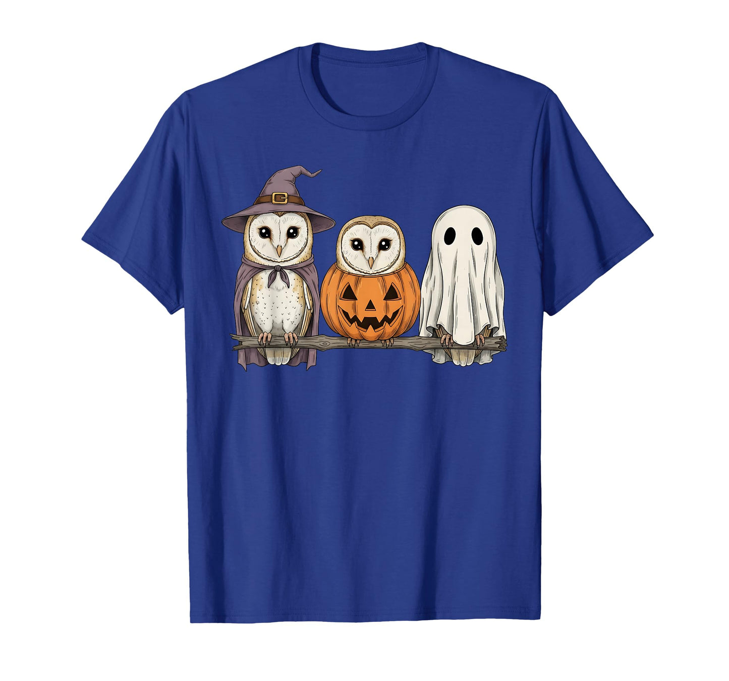 Spooky Ghost Barn Owl Lover Pumpkin Halloween T-Shirt