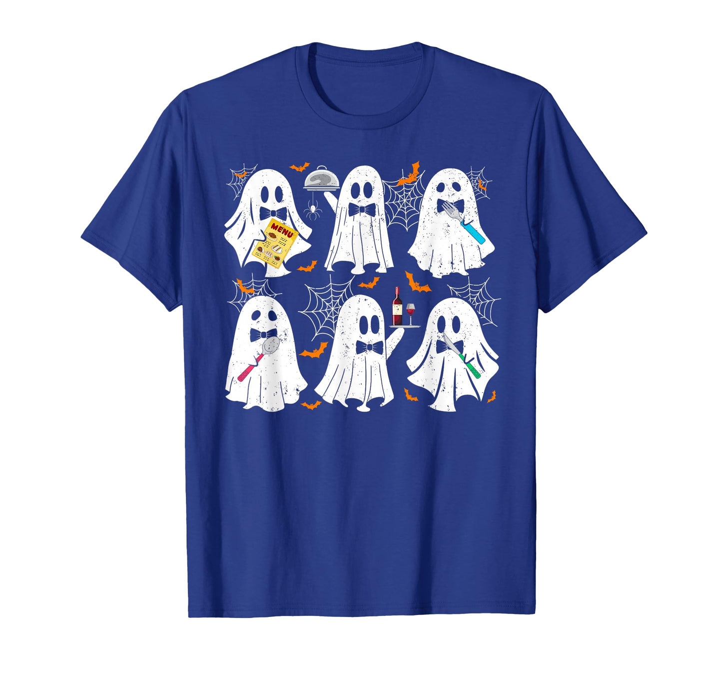 Ghost Waiter Waitress Funny Costume For Halloween Men Women T-Shirt