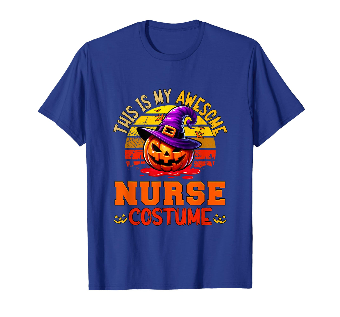 Vintage My Awesome Nurse Costume Witch Carved Pumpkin T-Shirt