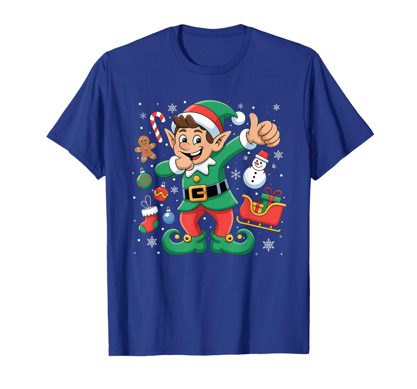 Dabbing Elf Santa Sleigh Snowman Funny Dab Xmas T-Shirt
