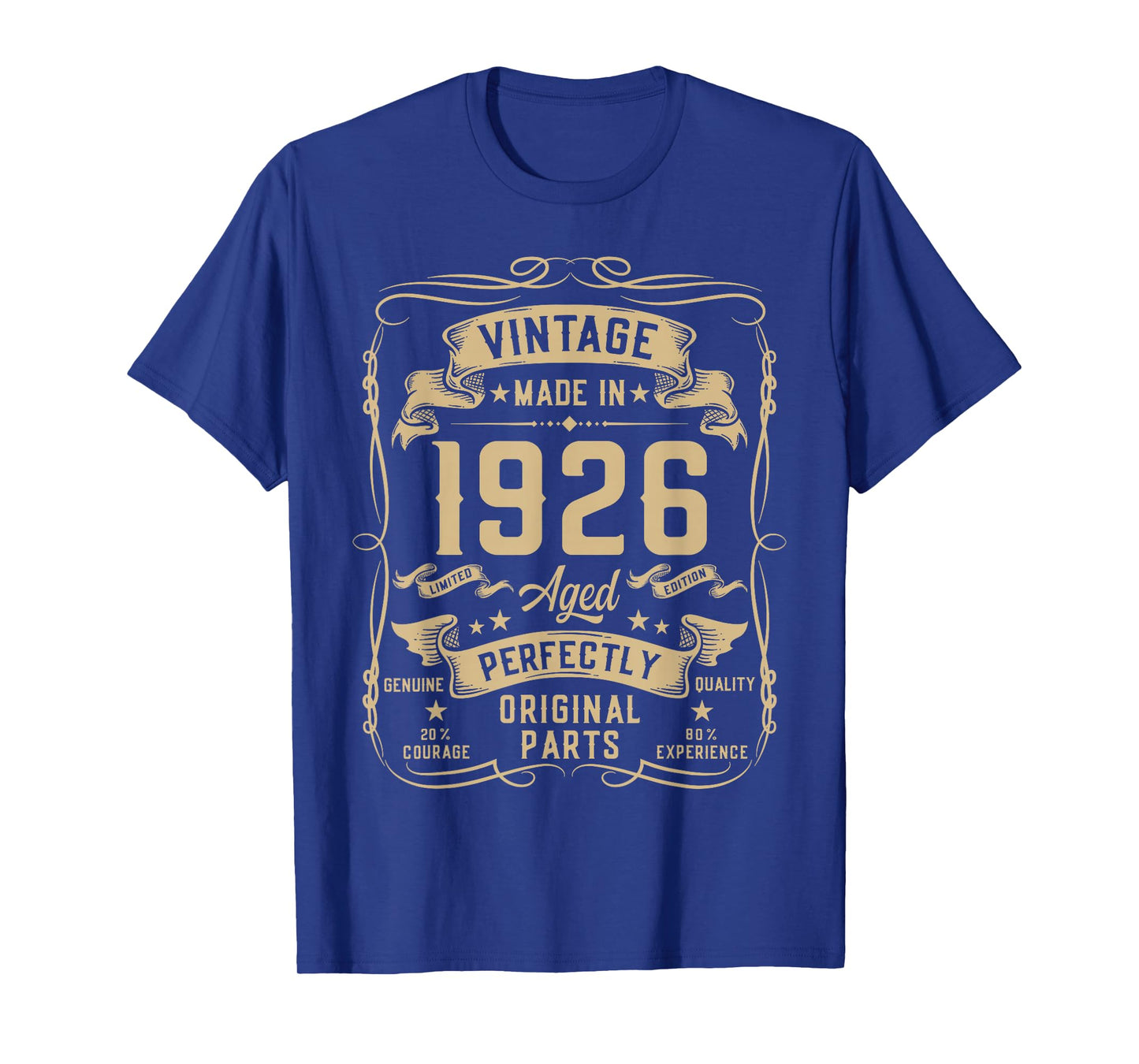 Vintage 1926 99yr 99th Birthday Gifts for Men 99 Years Old T-Shirt