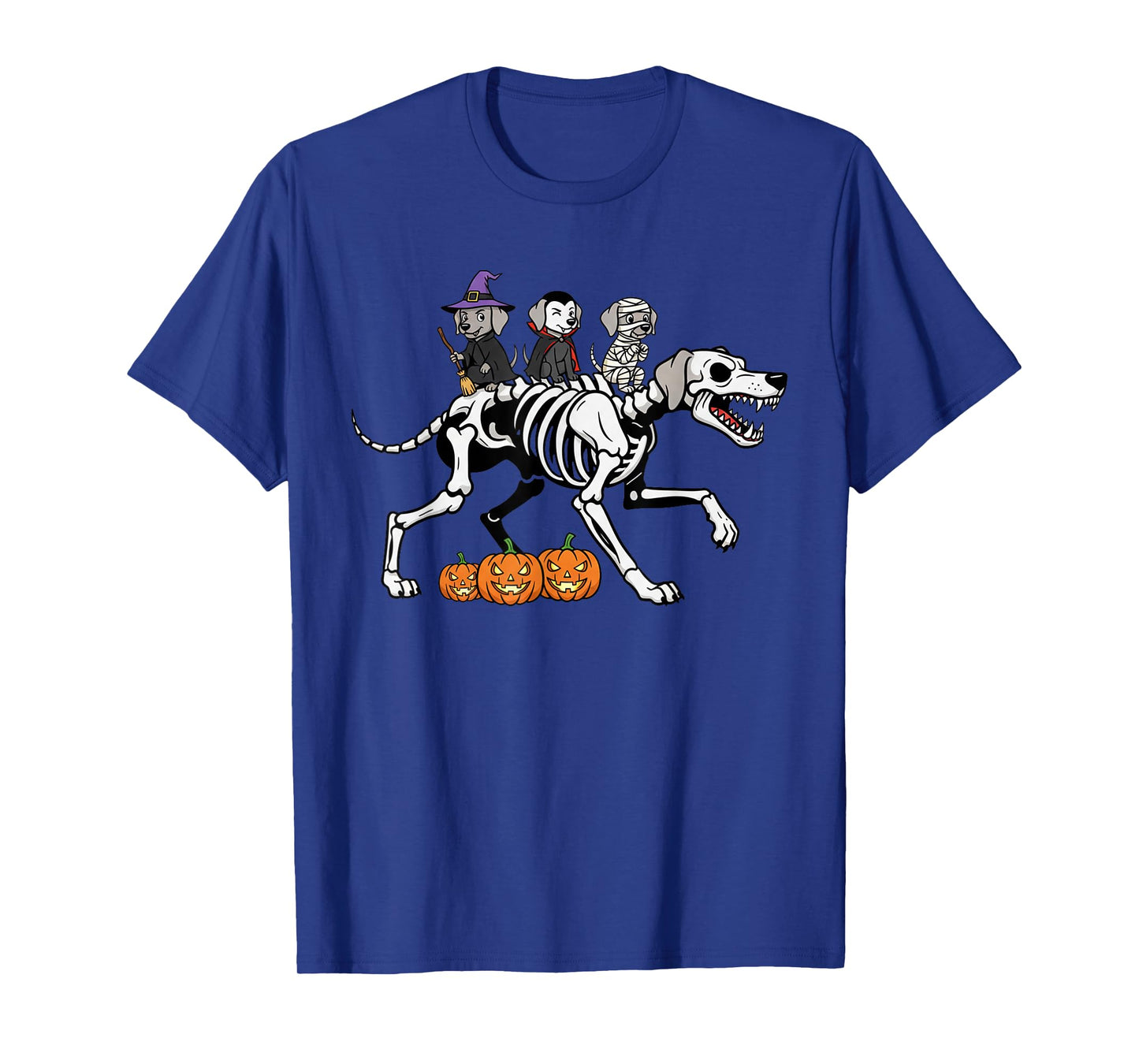 Weimaraner Skeleton Mummy Witch Halloween Kids Mens Womens T-Shirt