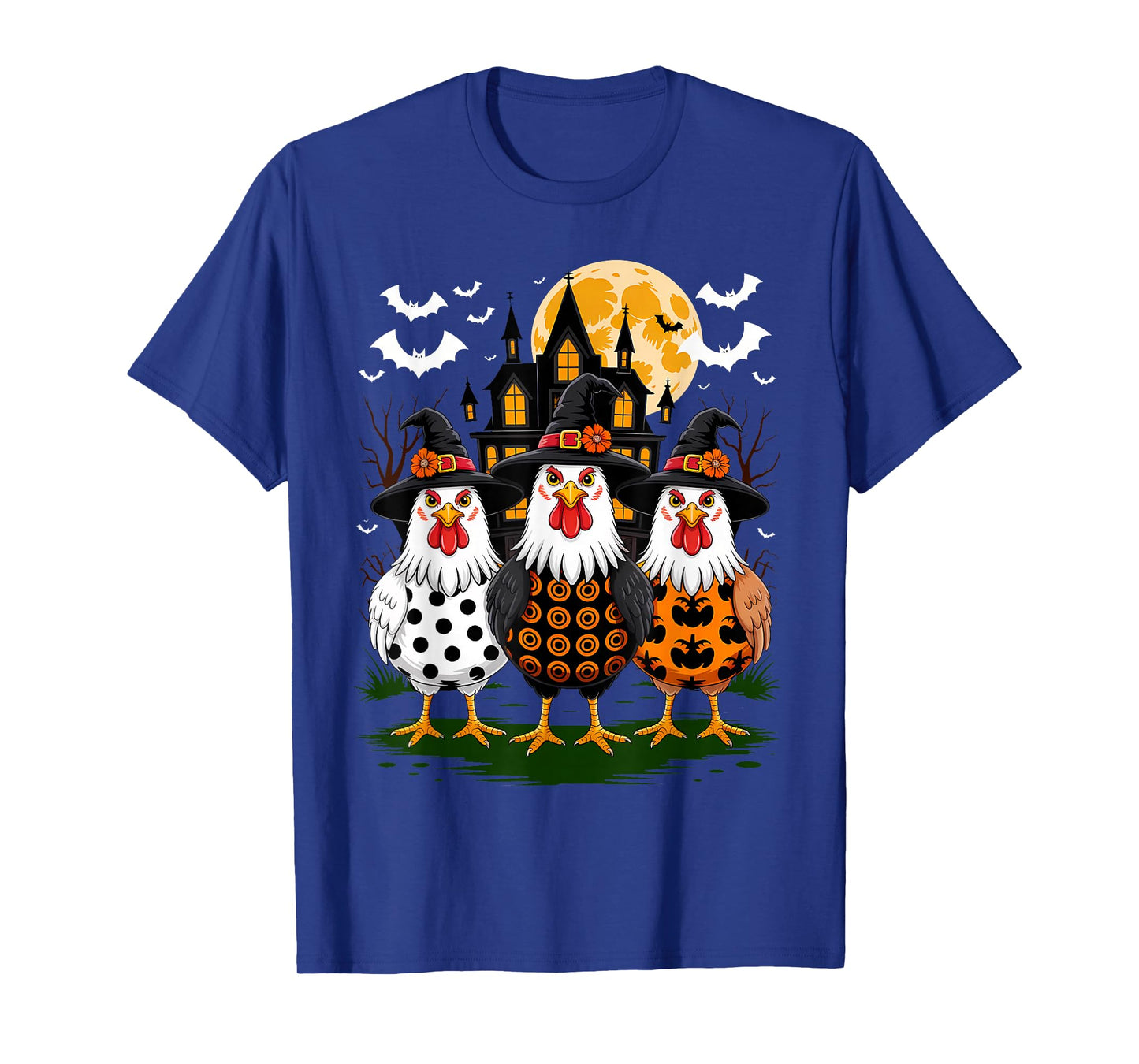 Halloween Chicken Witch Pumpkin Chick Or Treat Farmer T-Shirt