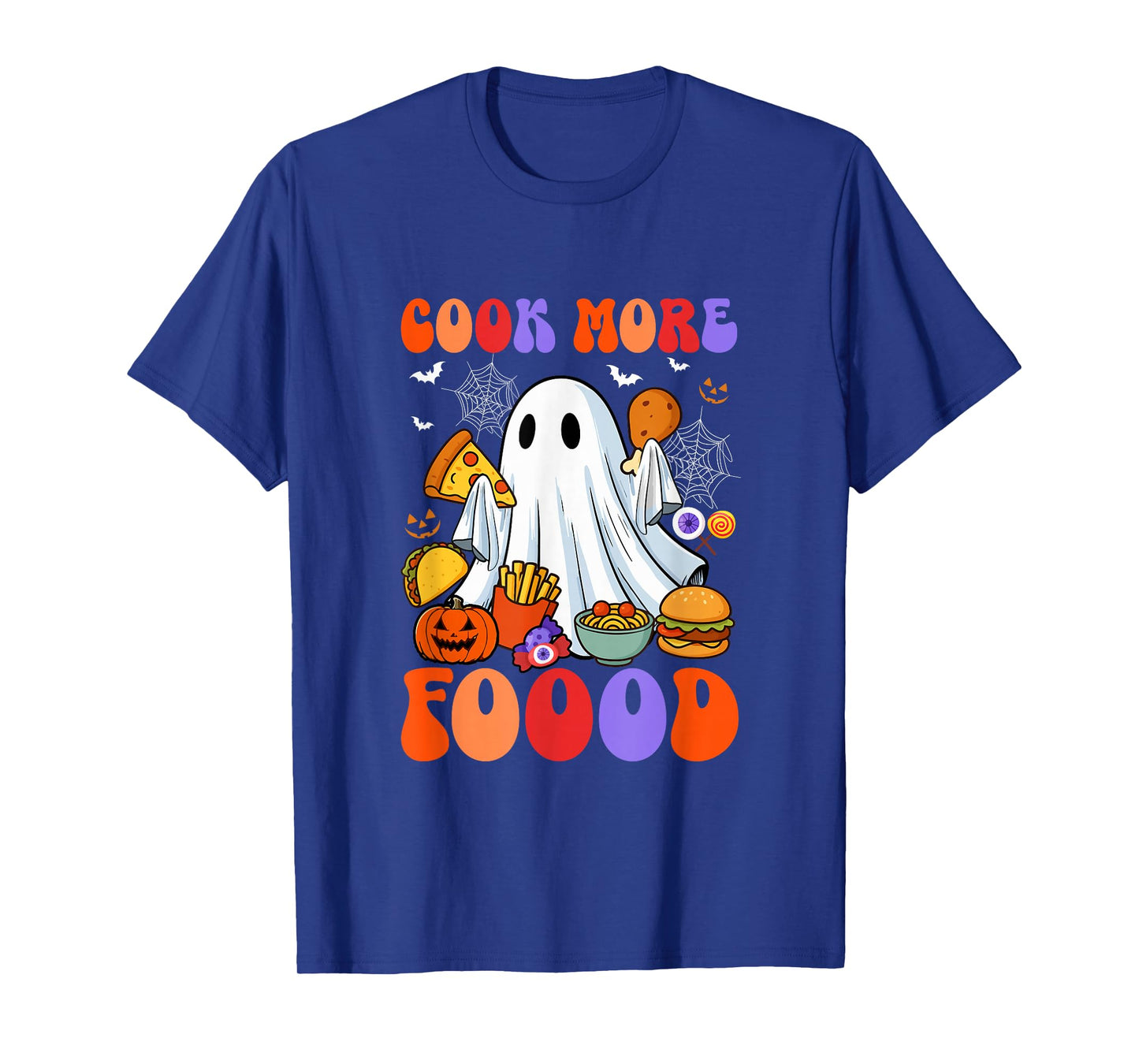 Cook More Foood Halloween Boo Colorful Costume Chef Cooking T-Shirt