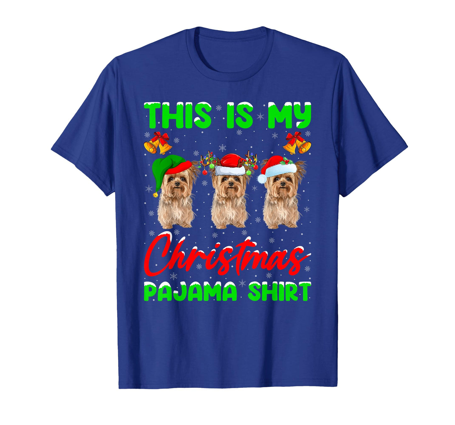 This is My Christmas Pajamas Funny Yorkie Dog Christmas T-Shirt