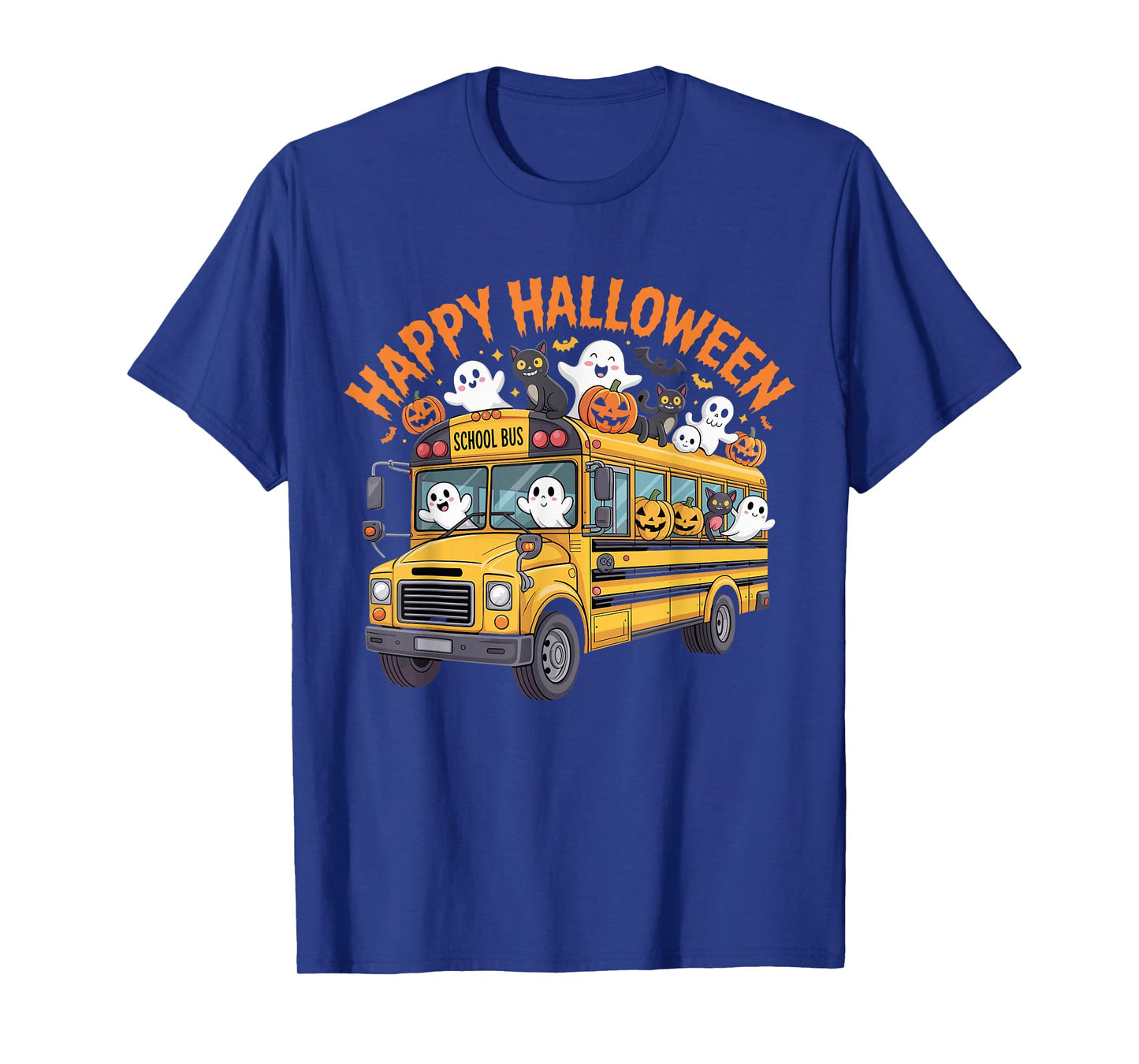 Teacher Halloween School Bus Driver Cute Ghost Witch Party T-Shirt