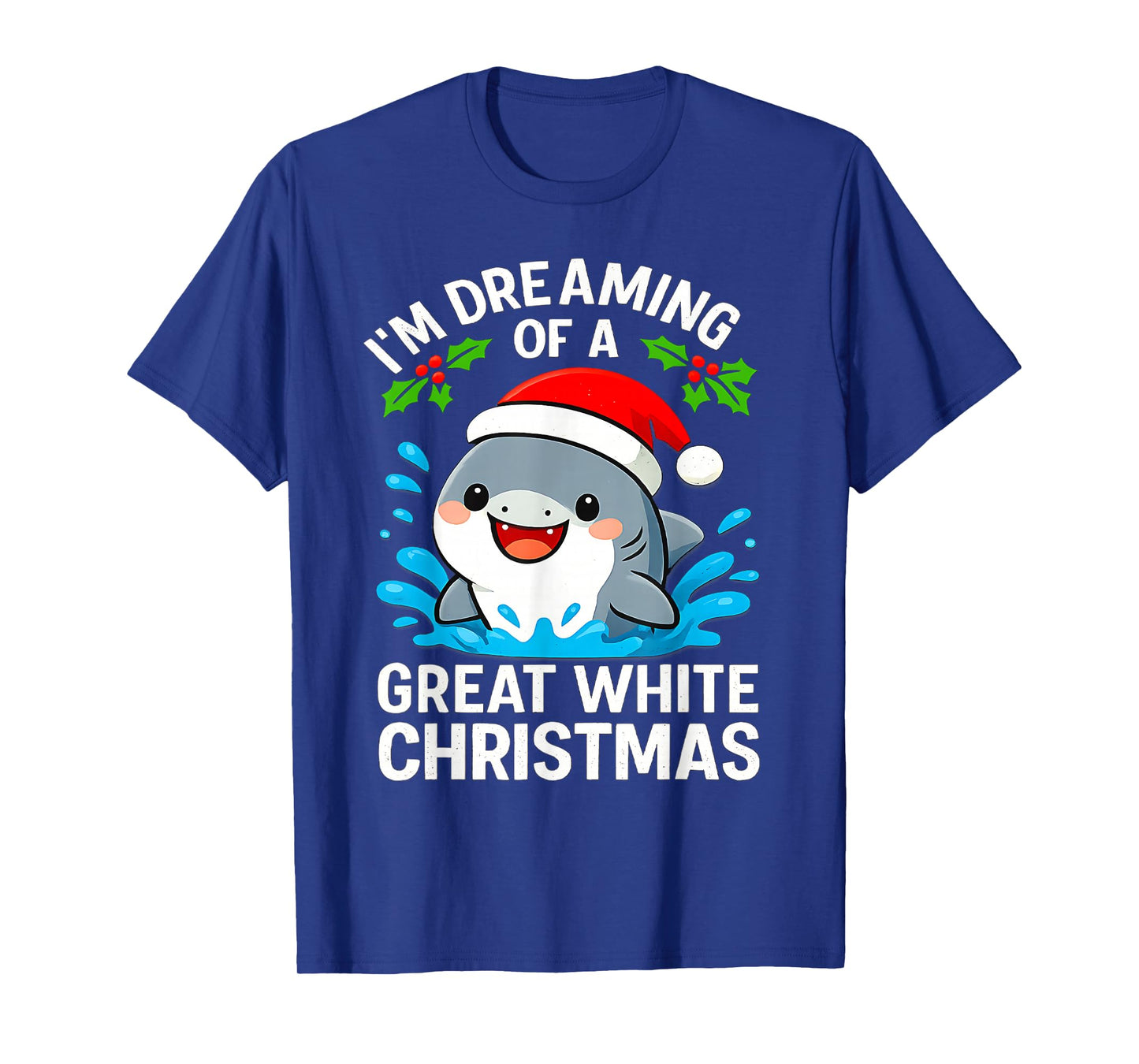 Great White Christmas Shark Funny Santa Holiday Pun Humor T-Shirt