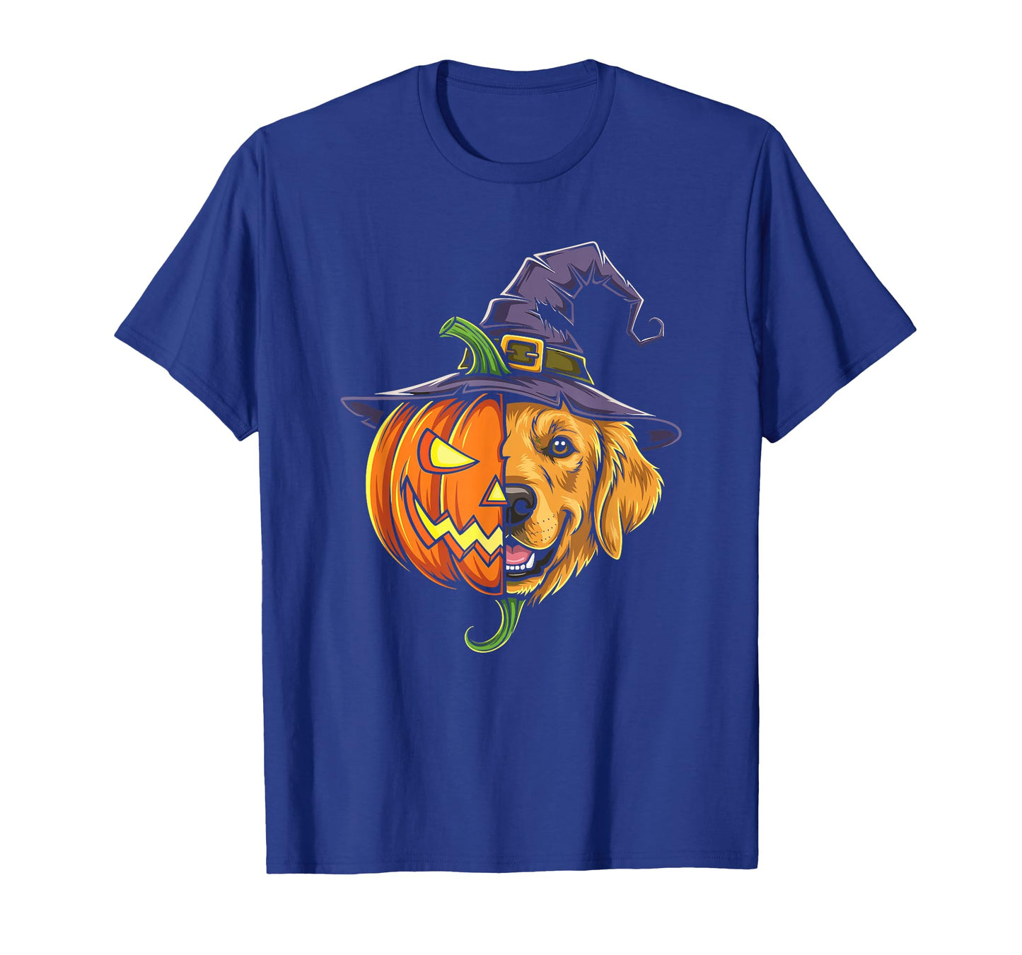 Golden Retriever Pumpkin Jack O Lantern Halloween Kids Mens T-Shirt