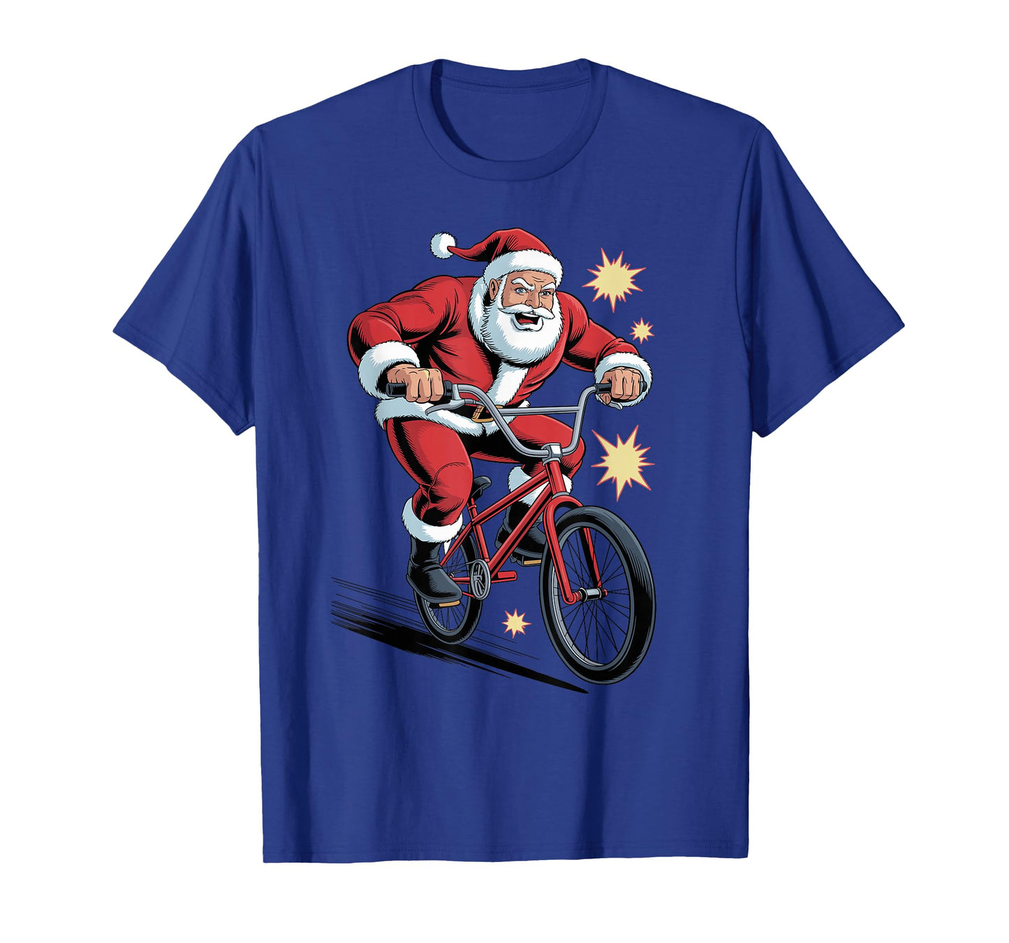 Santa Riding BMX Funny Sport Lovers Christmas Holiday Xmas T-Shirt