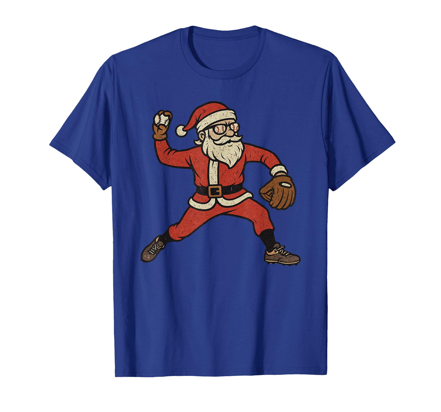 Santa Claus Playing Baseball Xmas Holiday Funny Christmas T-Shirt