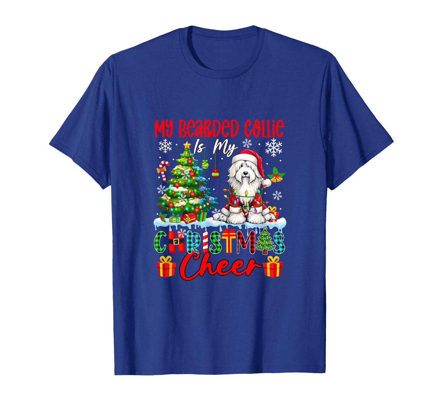 My Bearded Collie is My Xmas Cheer Funny Santa Dog Owner T-Shirt