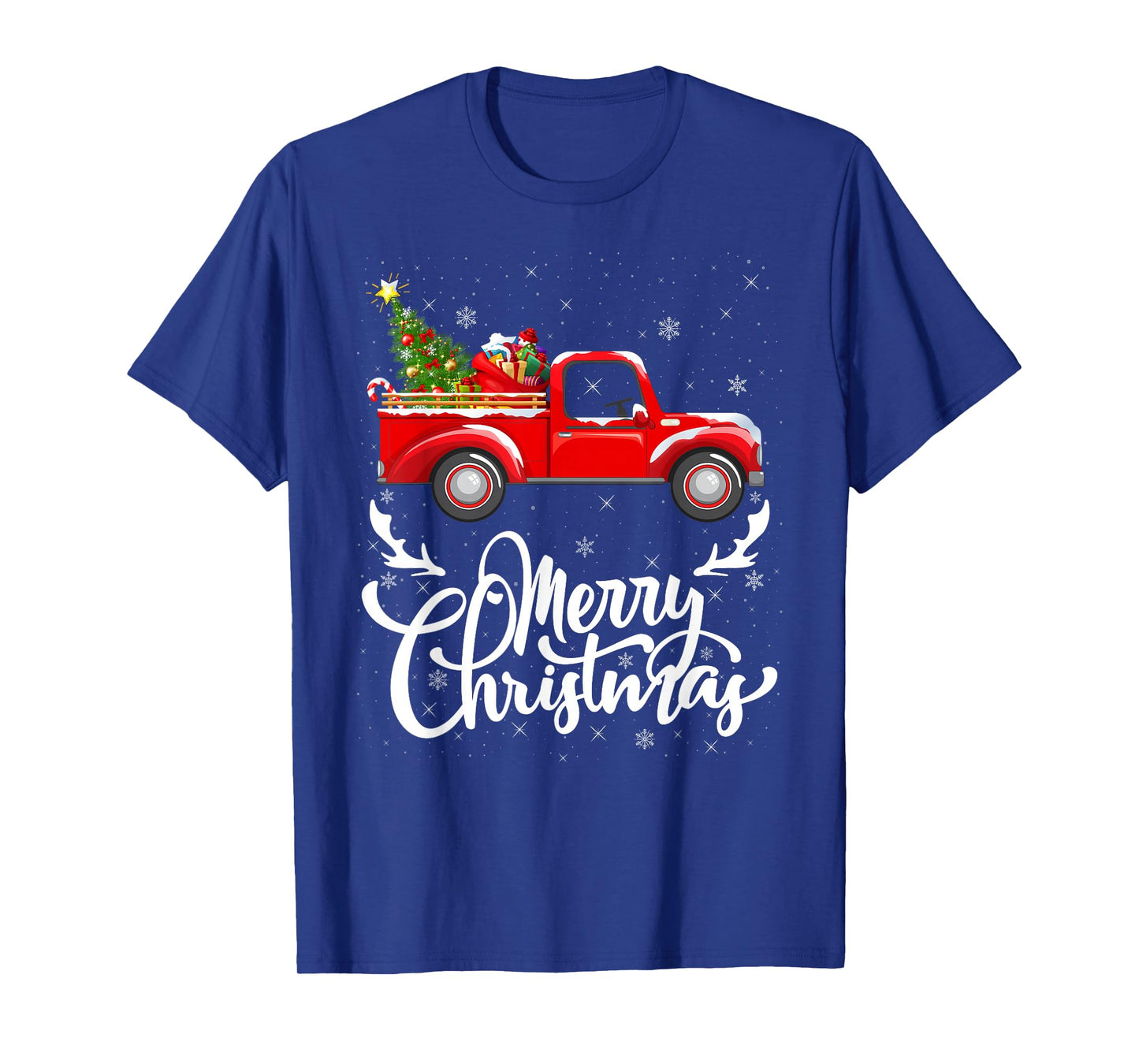 Merry Christmas Tree Red Truck Matching Family Xmas T-Shirt