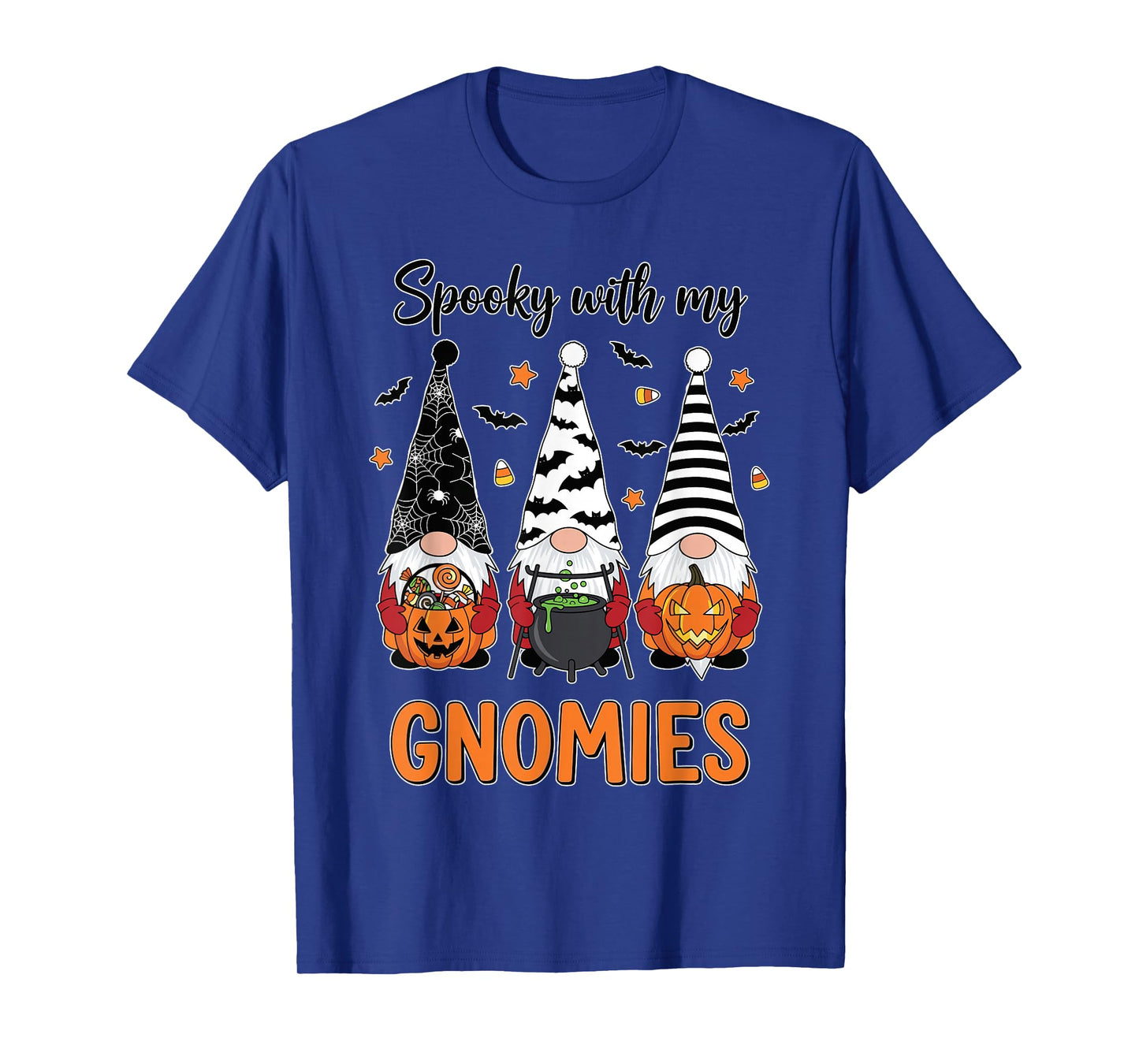Halloween Gnome Spooky Vibes Pumpkin Candy Cauldron T-Shirt