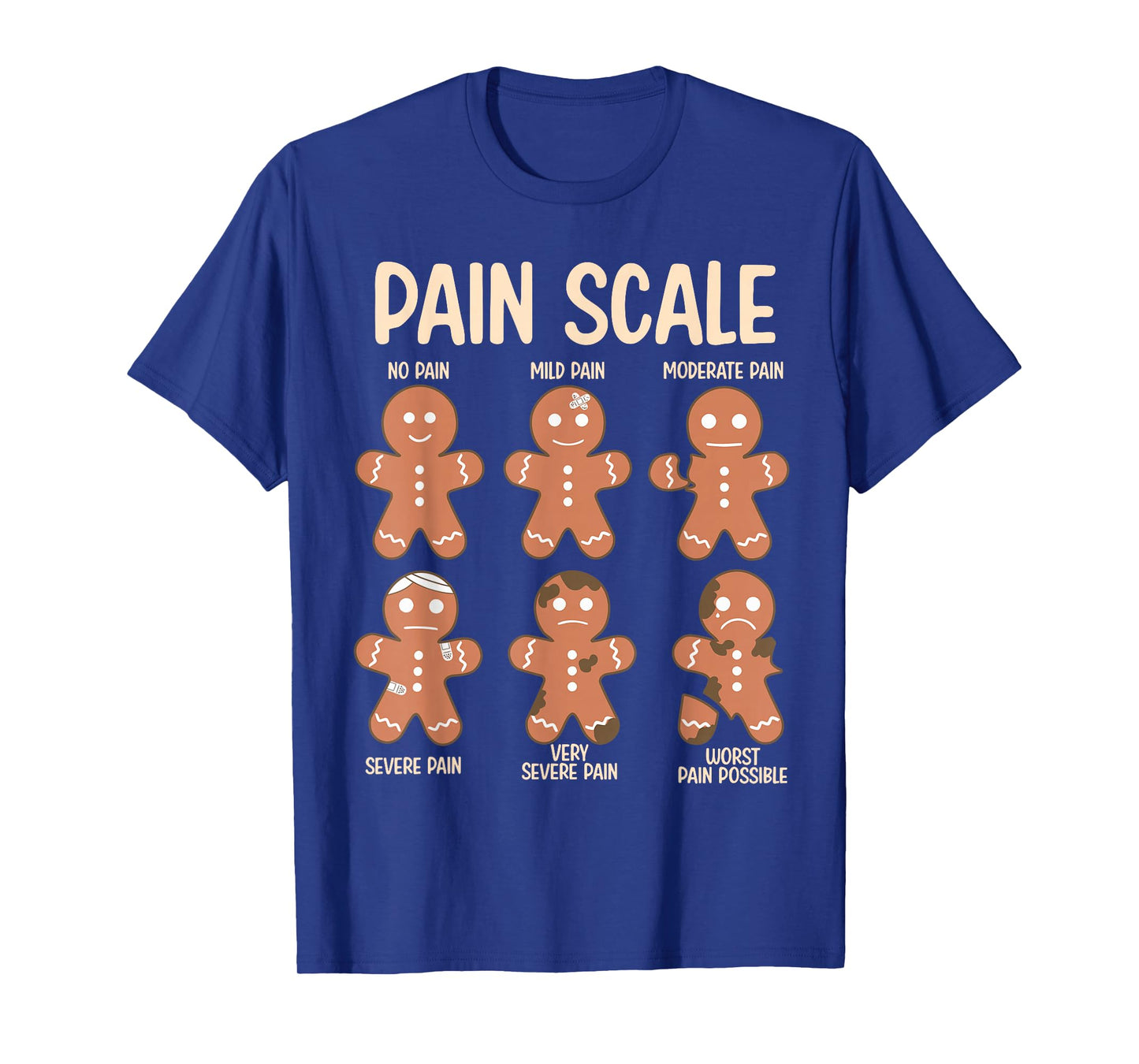 Pain Scale Funny Gingerbread Man Christmas Nurse Holiday T-Shirt