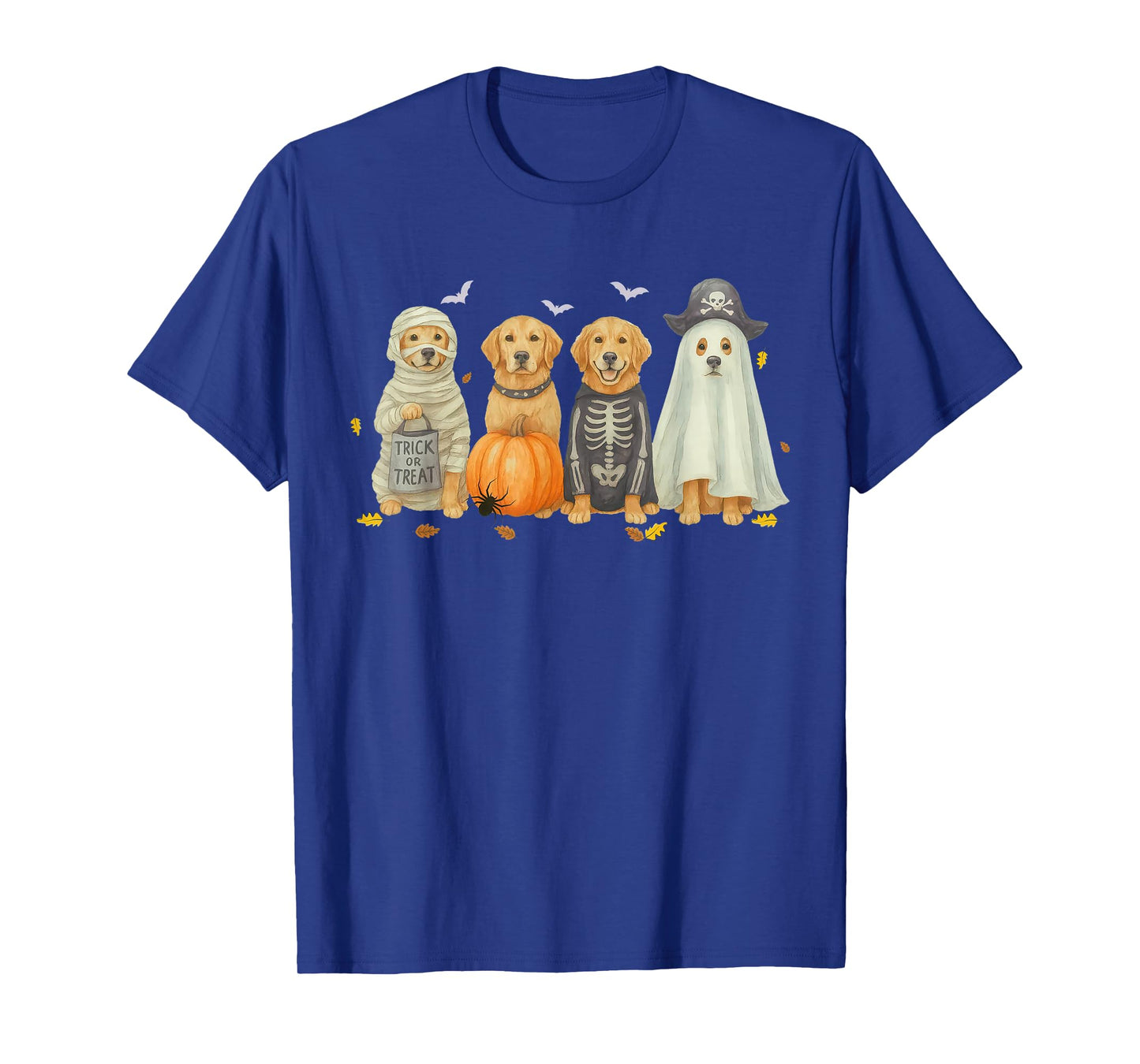 Retro Golden Retriever Dogs Ghost Boo Witch Funny Halloween T-Shirt