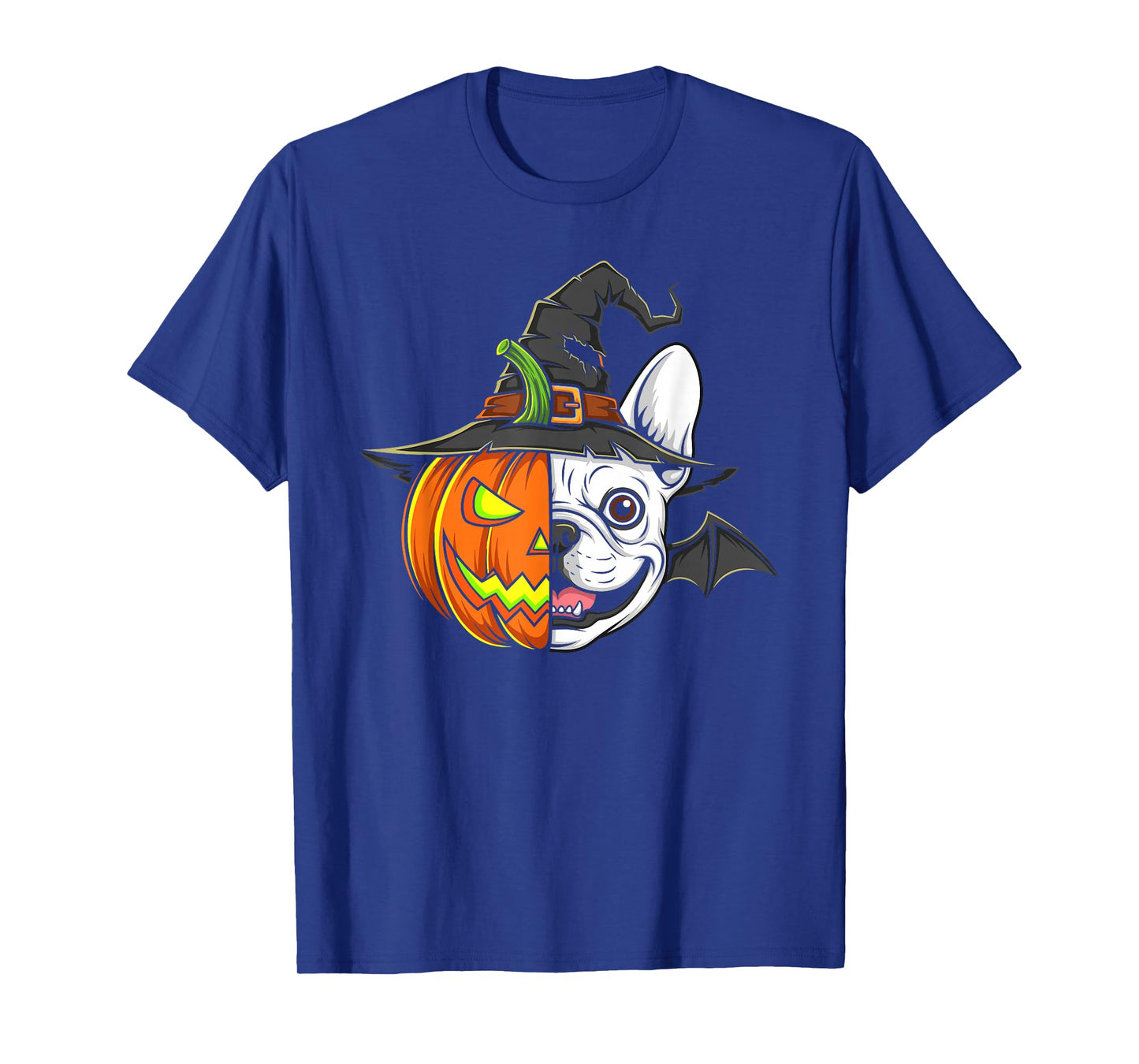 French Bulldog Pumpkin Jack O Lantern Halloween Mens Womens T-Shirt