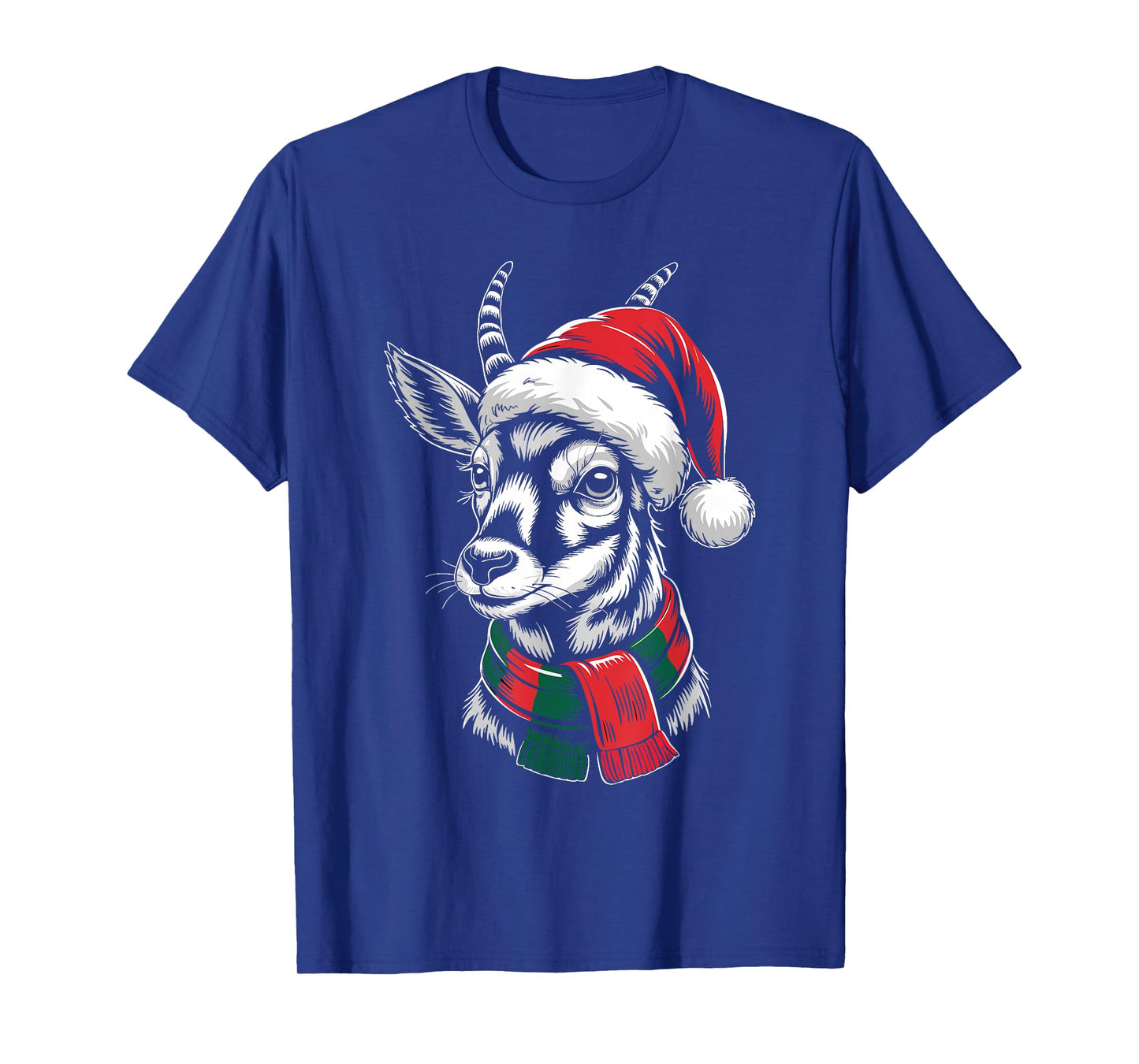 Antelope Xmas Santa Hat Scarf Christmas Costume T-Shirt