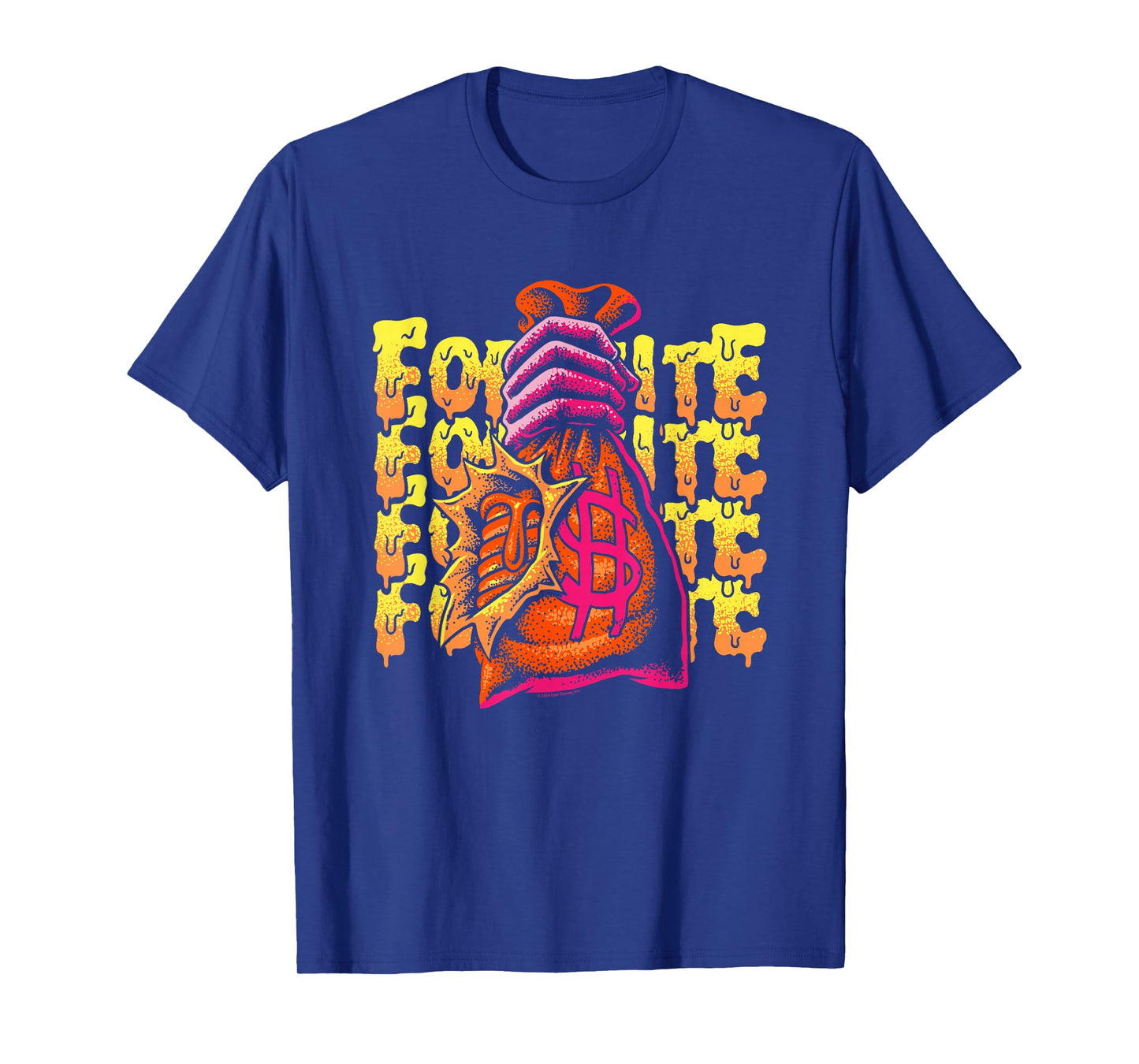 Fortnite Mancake Melting Distressed Big Chest Poster T-Shirt