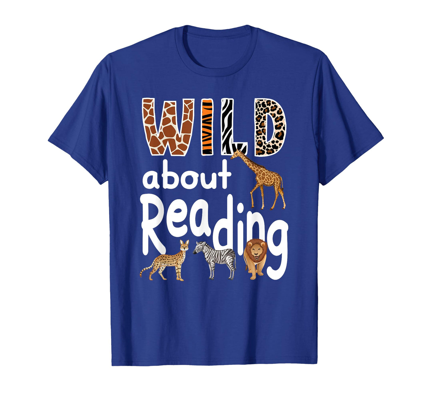 Zoo Animals Wild About Reading Books Reader Lover Librarian T-Shirt