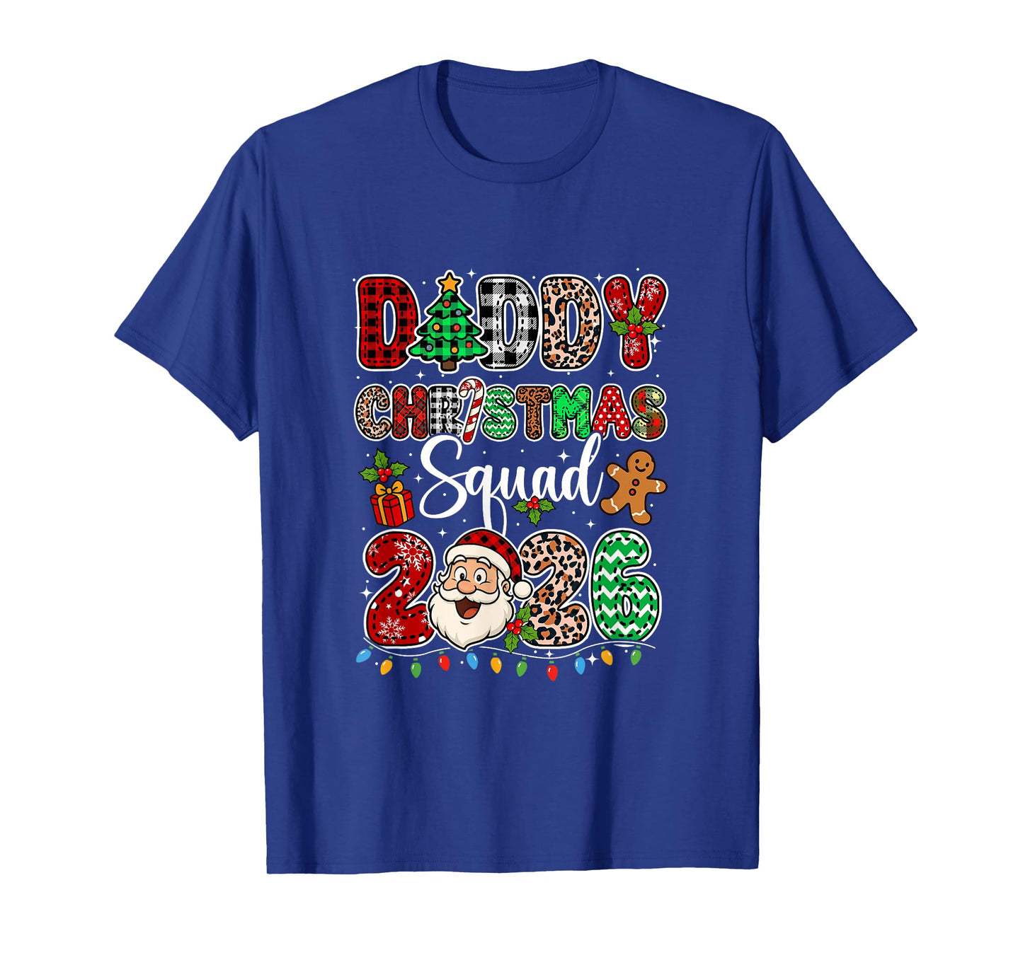 Daddy Christmas Crew 2026 Leopard Funny Santa Family Group T-Shirt