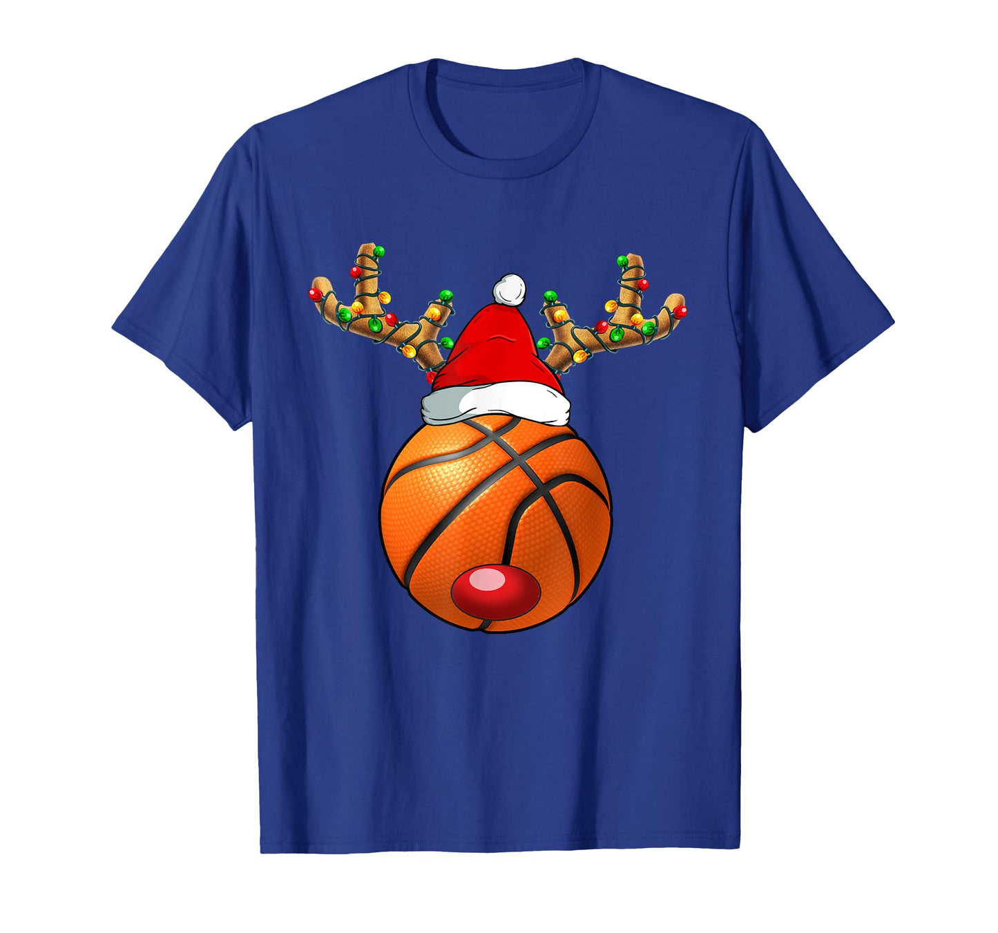 Christmas Reindeer Face Basketball Christmas Men Boys Kids T-Shirt