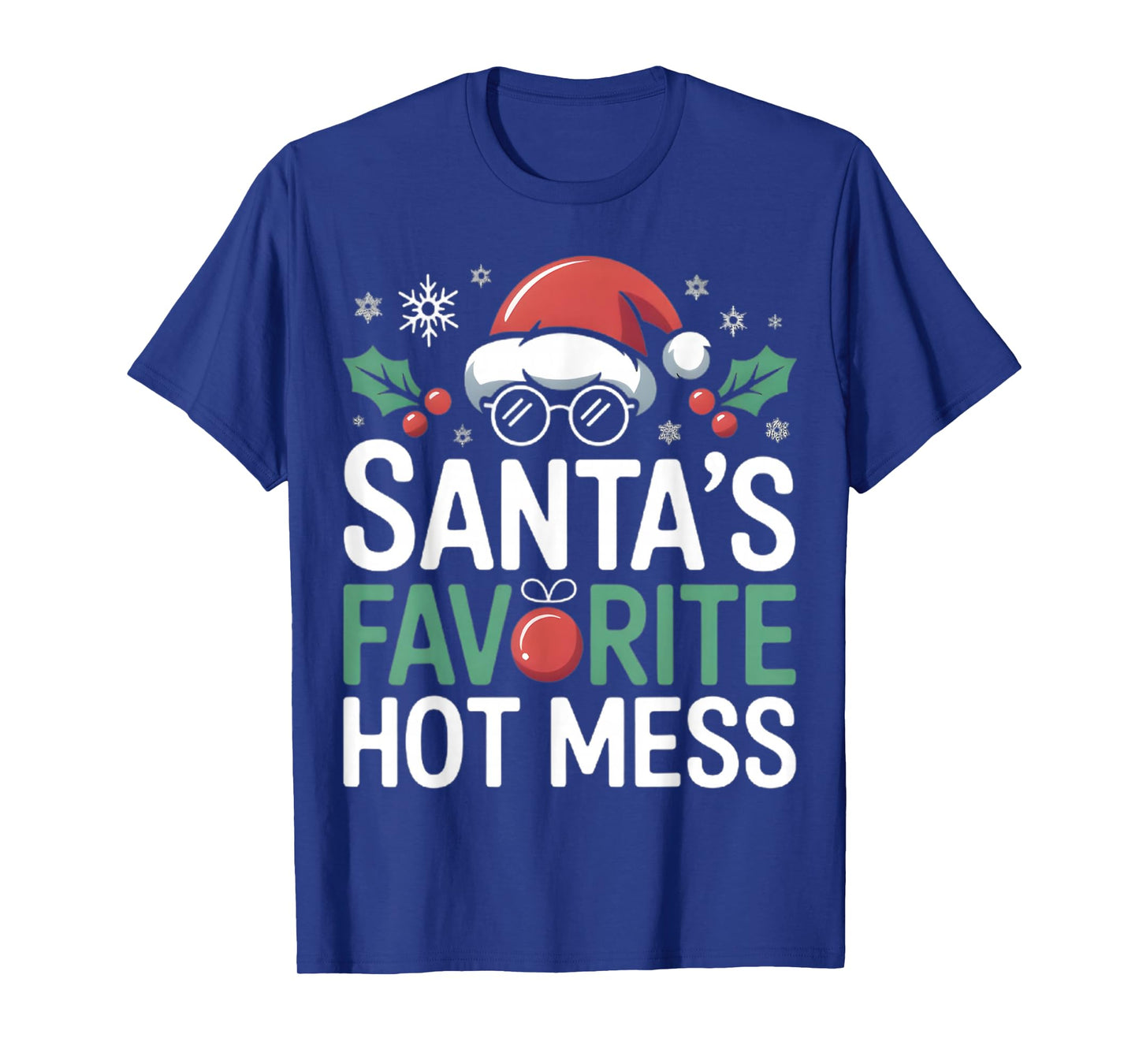 Santa's Favorite Hot Mess Christmas Funny Margarita T-Shirt