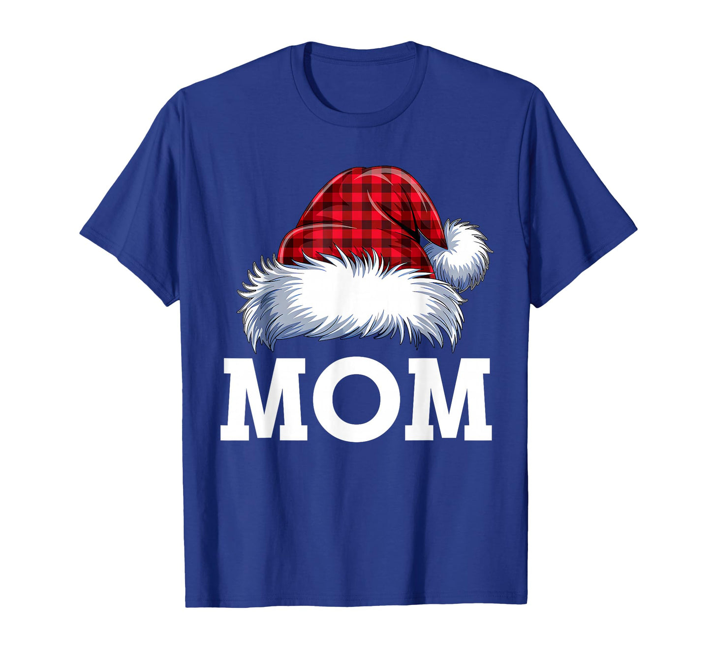 Mom Santa Red Plaid Christmas Family Matching Pajamas Xmas T-Shirt