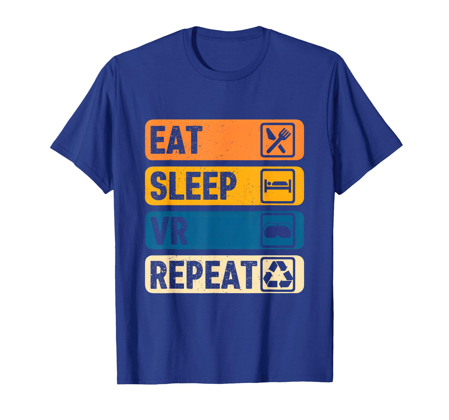 Eat Sleep VR Repeat Vintage Gamer Gaming Virtual Reality T-Shirt